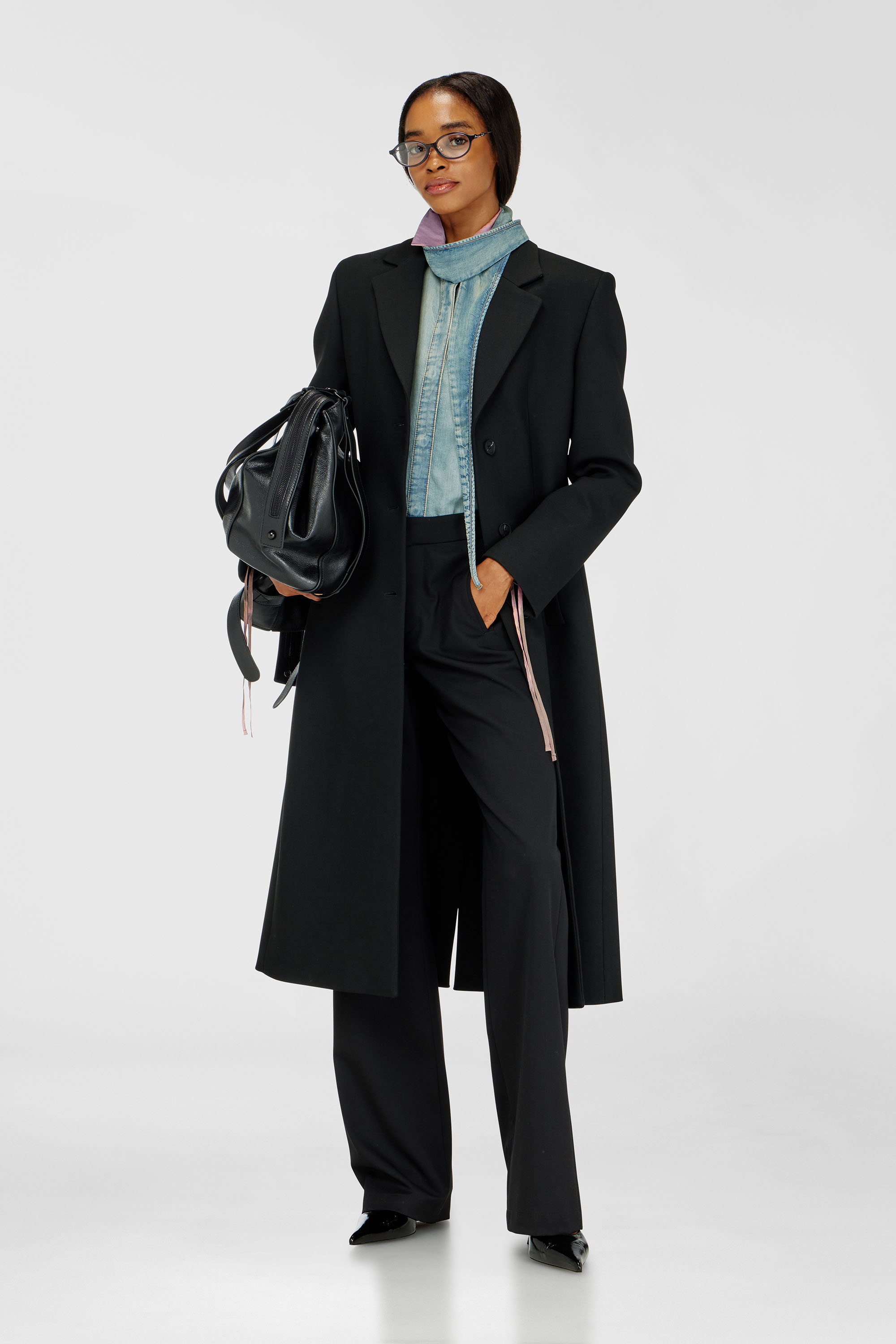 Diesel - P-ROMISE-S3, Woman's Pants in cool wool in Black - 2