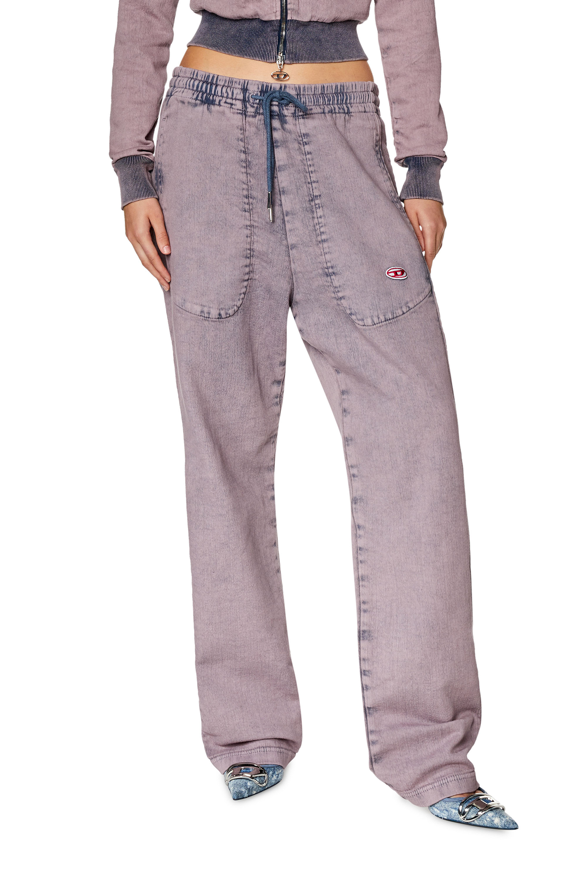 Diesel - Straight D-Martians Track Denim 09H04, Lilac - Image 1