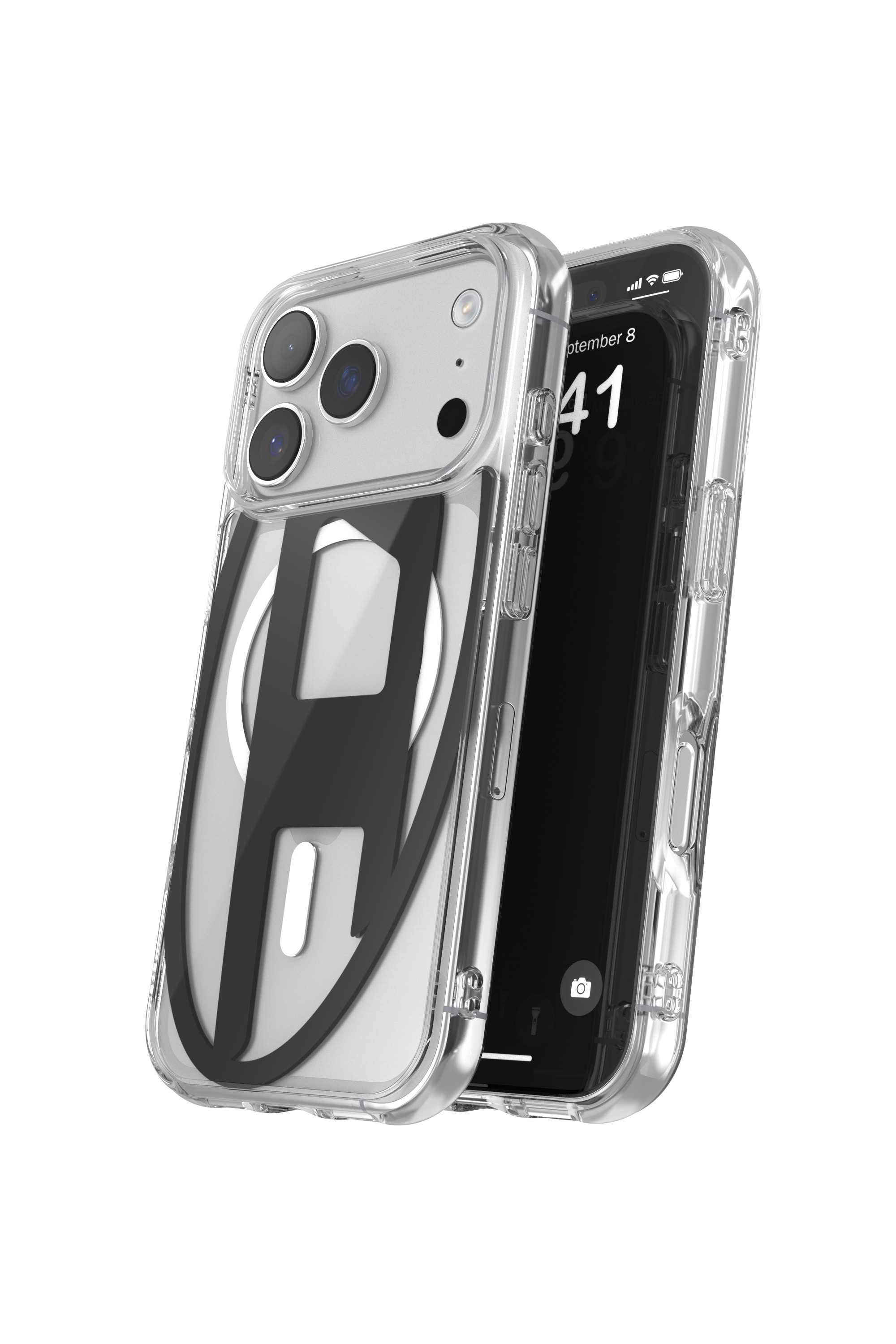 Diesel - 60417 AOP CASE, Unisex's Oval D metallic case with magsafe for iPhone 17 Pro in Black - 3
