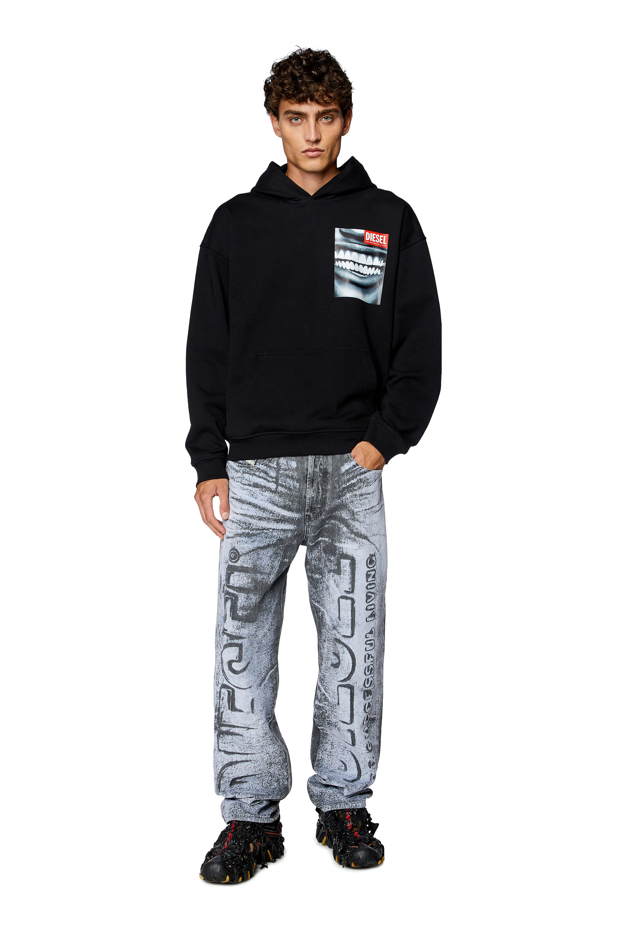 Diesel - S-NABEL-HOOD-FACE, Black - Image 4