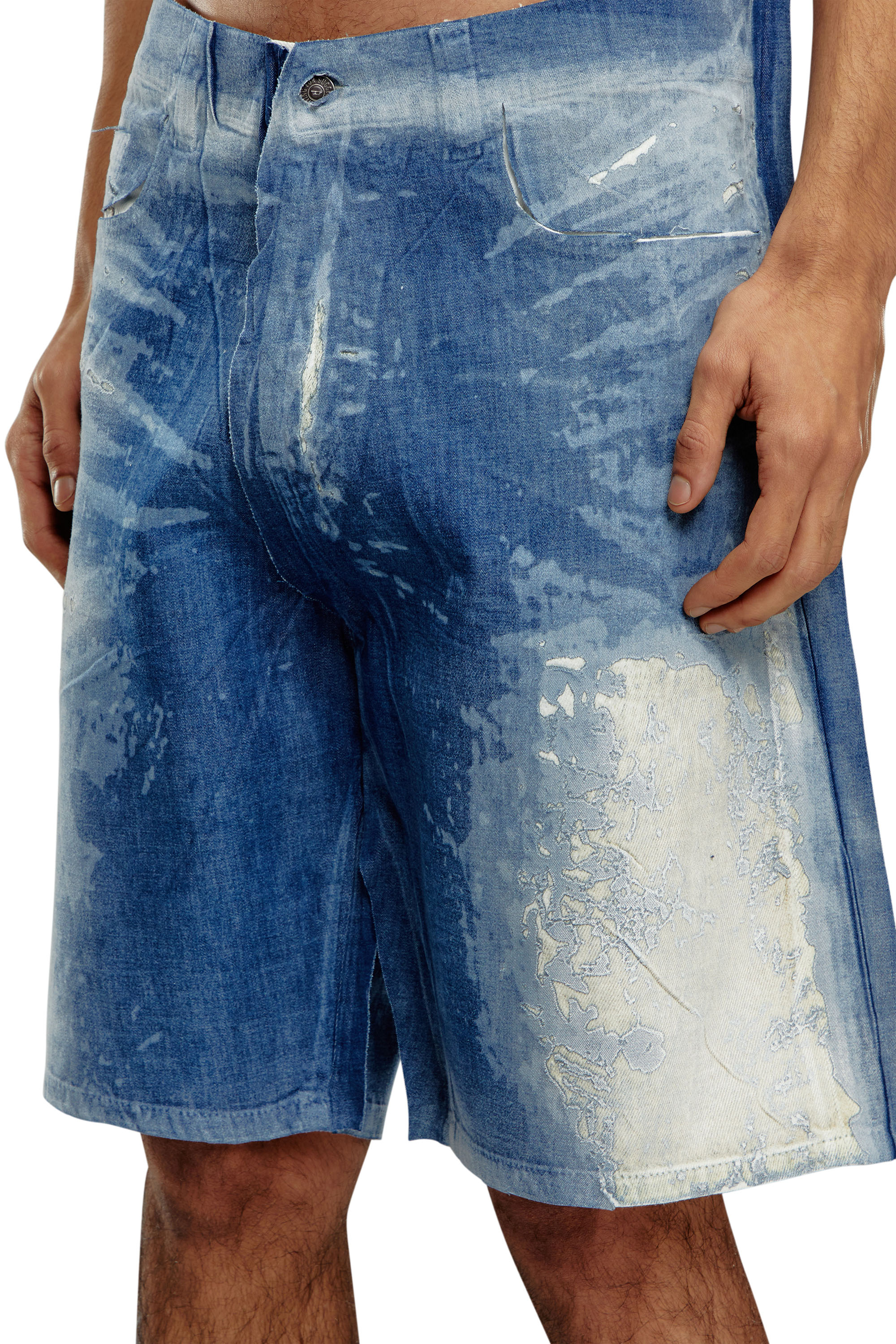 Diesel - D-SHORTY-FSE, Man Shorts in peel-off denim in Blue - Image 5