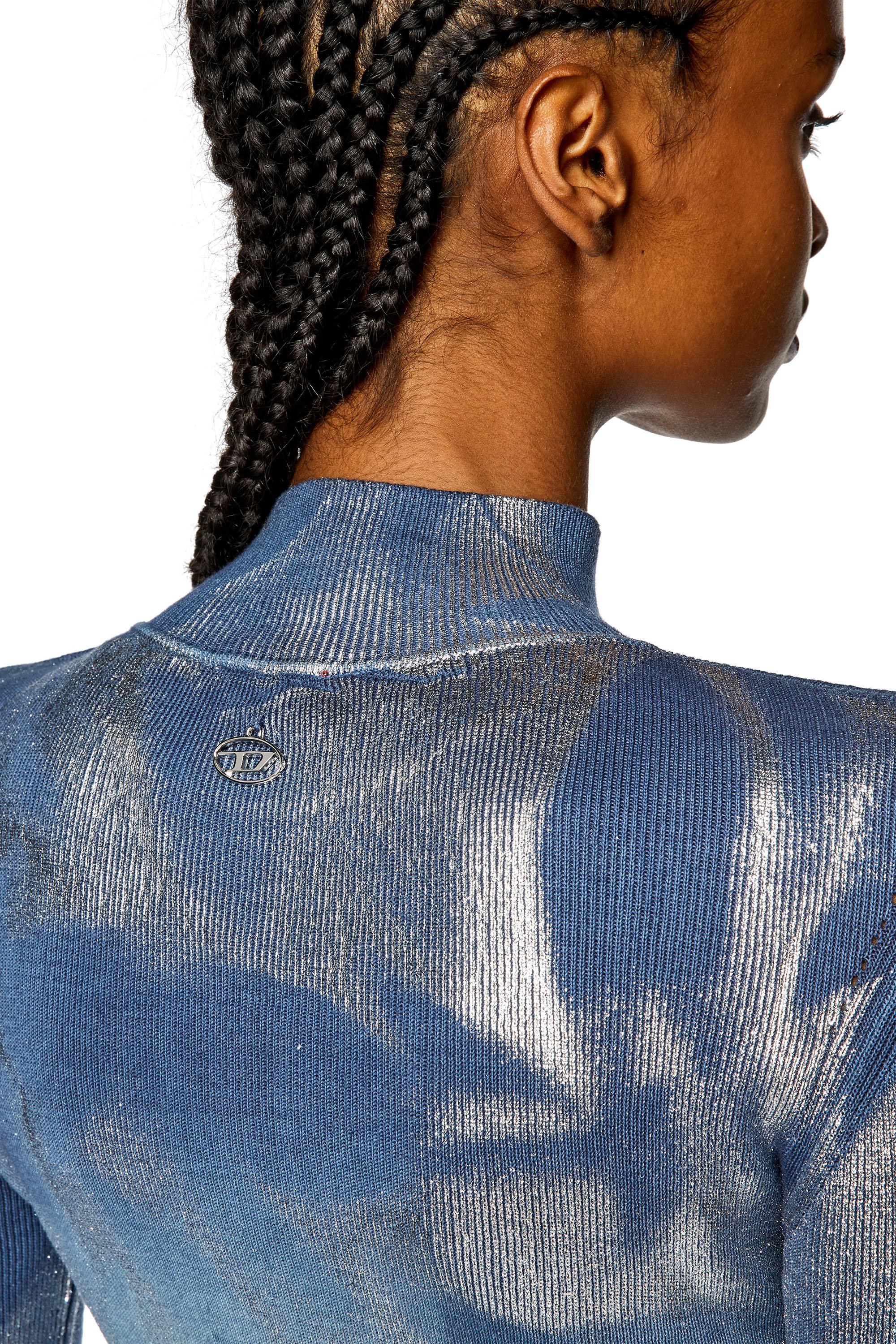 Diesel - M-ILEEN, Woman Knit top with metallic effects in Blue - Image 4