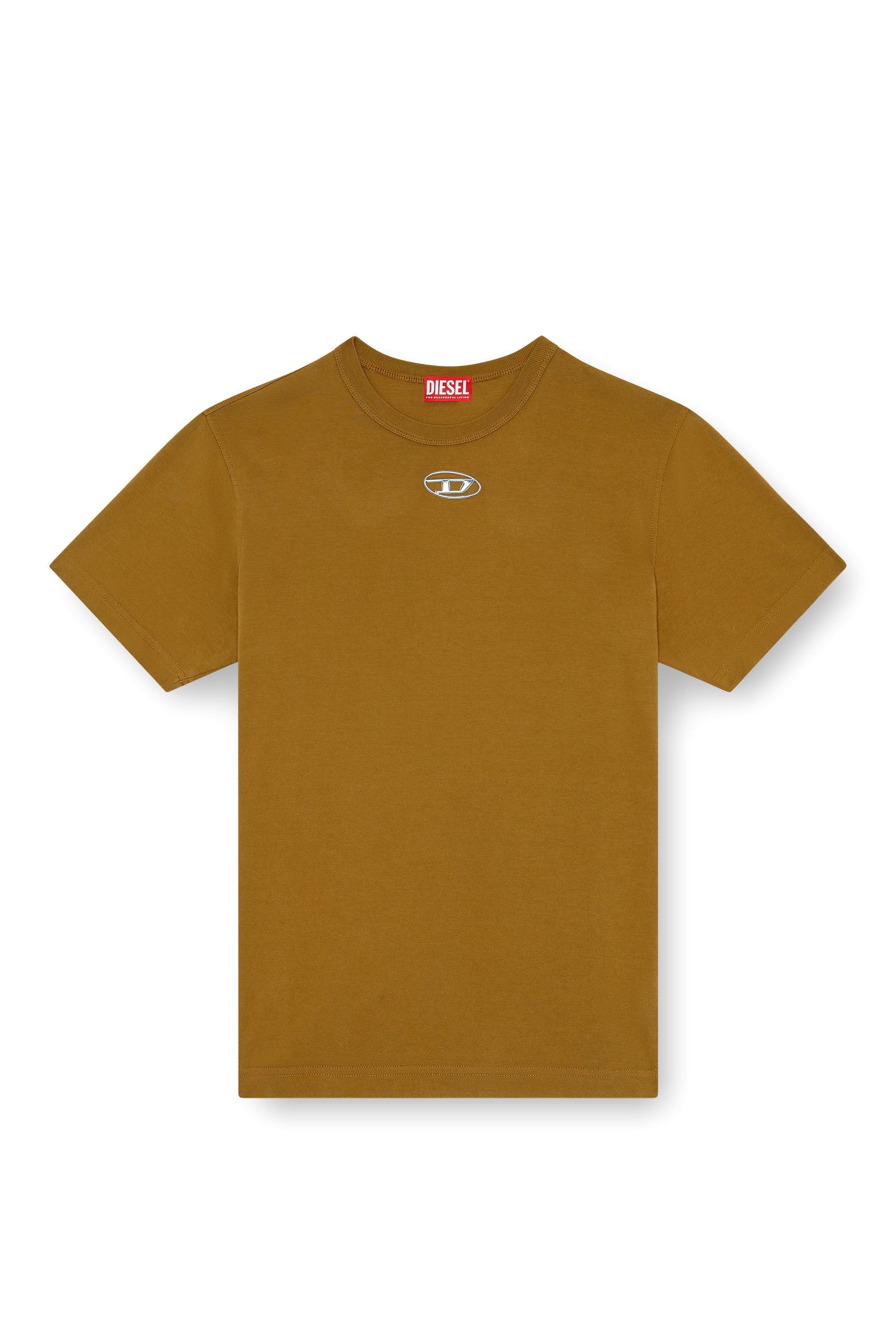 Diesel - T-JUST-OD, Man T-shirt with injection moulded logo in Brown - Image 3