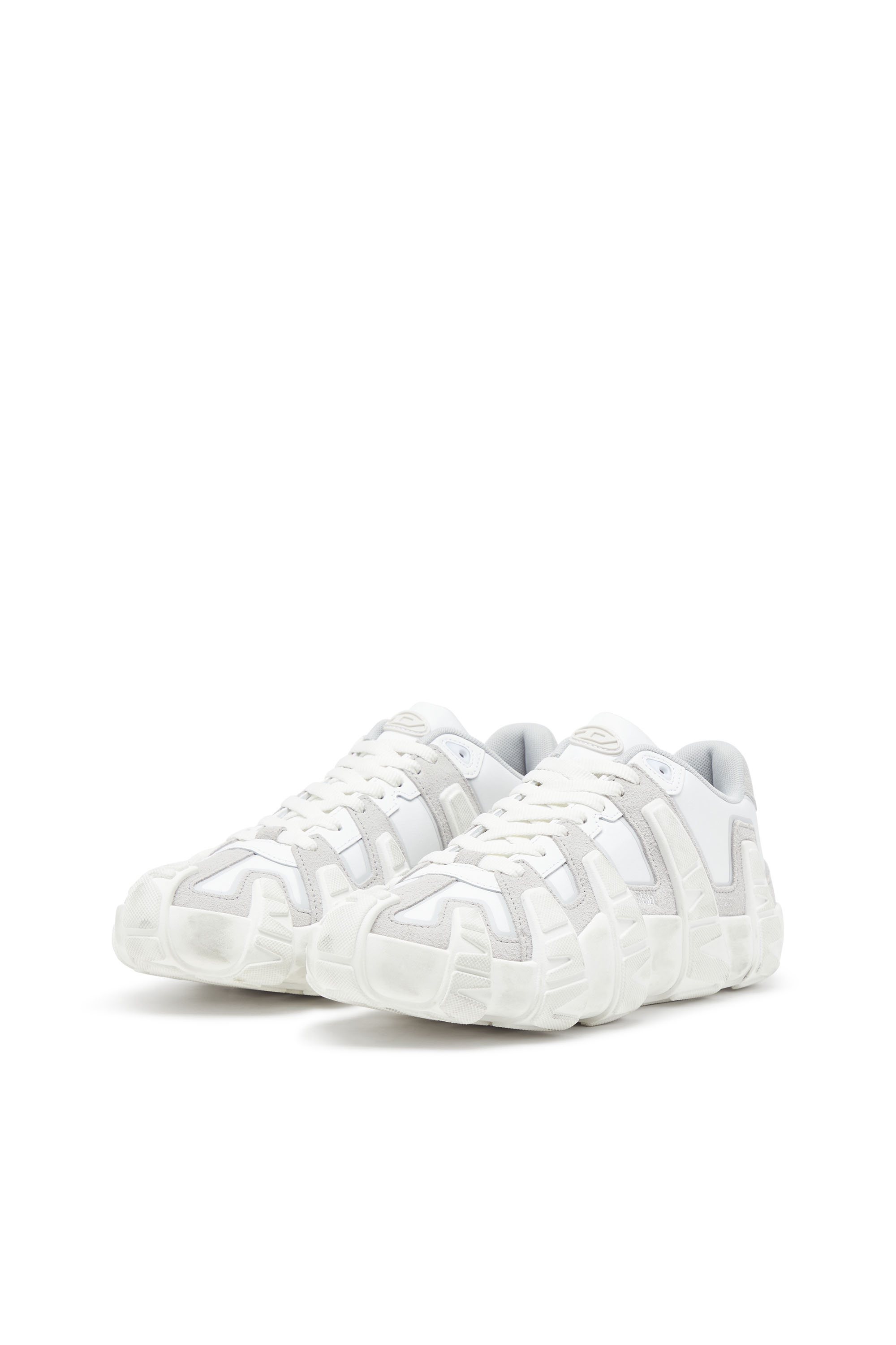 Diesel - S-D-GRIFFE LOW, Man's S-D-Griffe - Nylon sneakers in White/Grey - 9