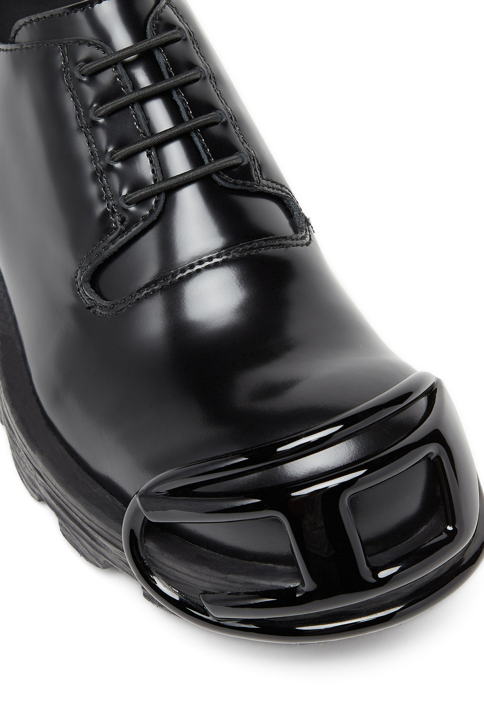 D-HAMMER SO D, Black Diesel - D-HAMMER SO D, Man's D-Hammer-Leather lace-up shoes with oval D toe cap in Black - 5