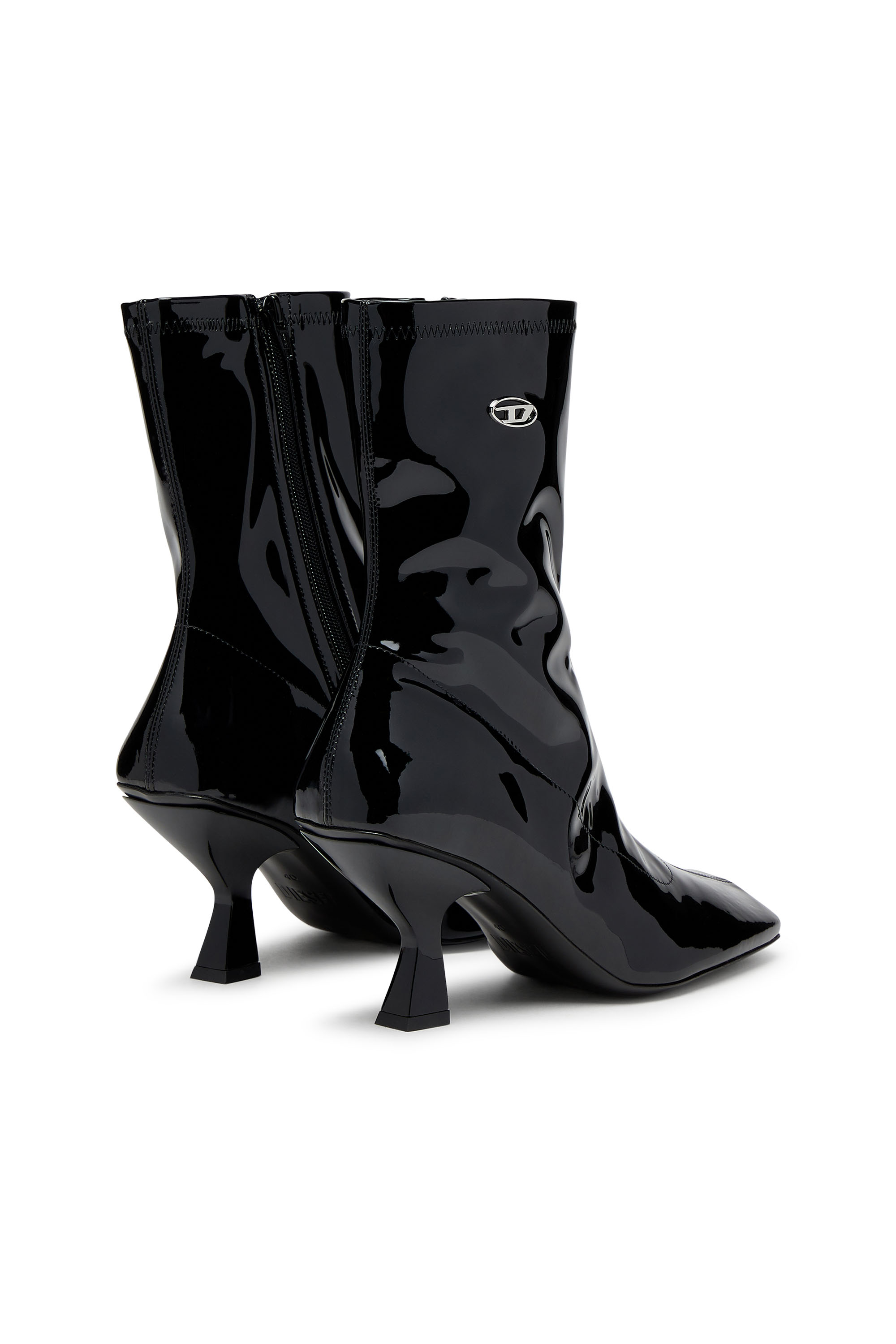 Diesel - D-AMBER MD BT, Woman's D-Amber-Ankle boots in patent stretch PU in Black - 3