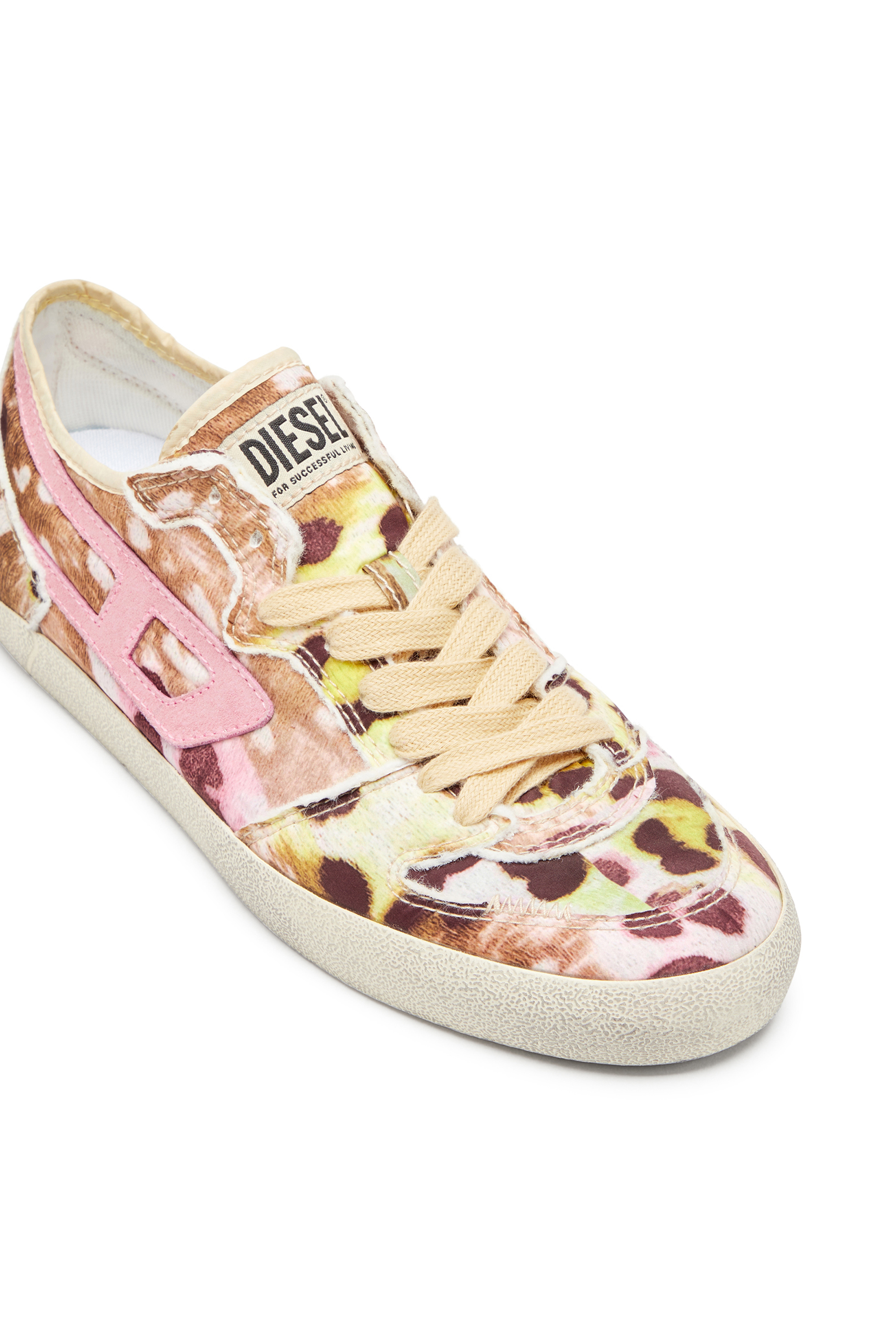 Diesel - S-LEROJI D-1 LOW W, Woman's Distressed sneakers in printed nylon in Multicolor - 6