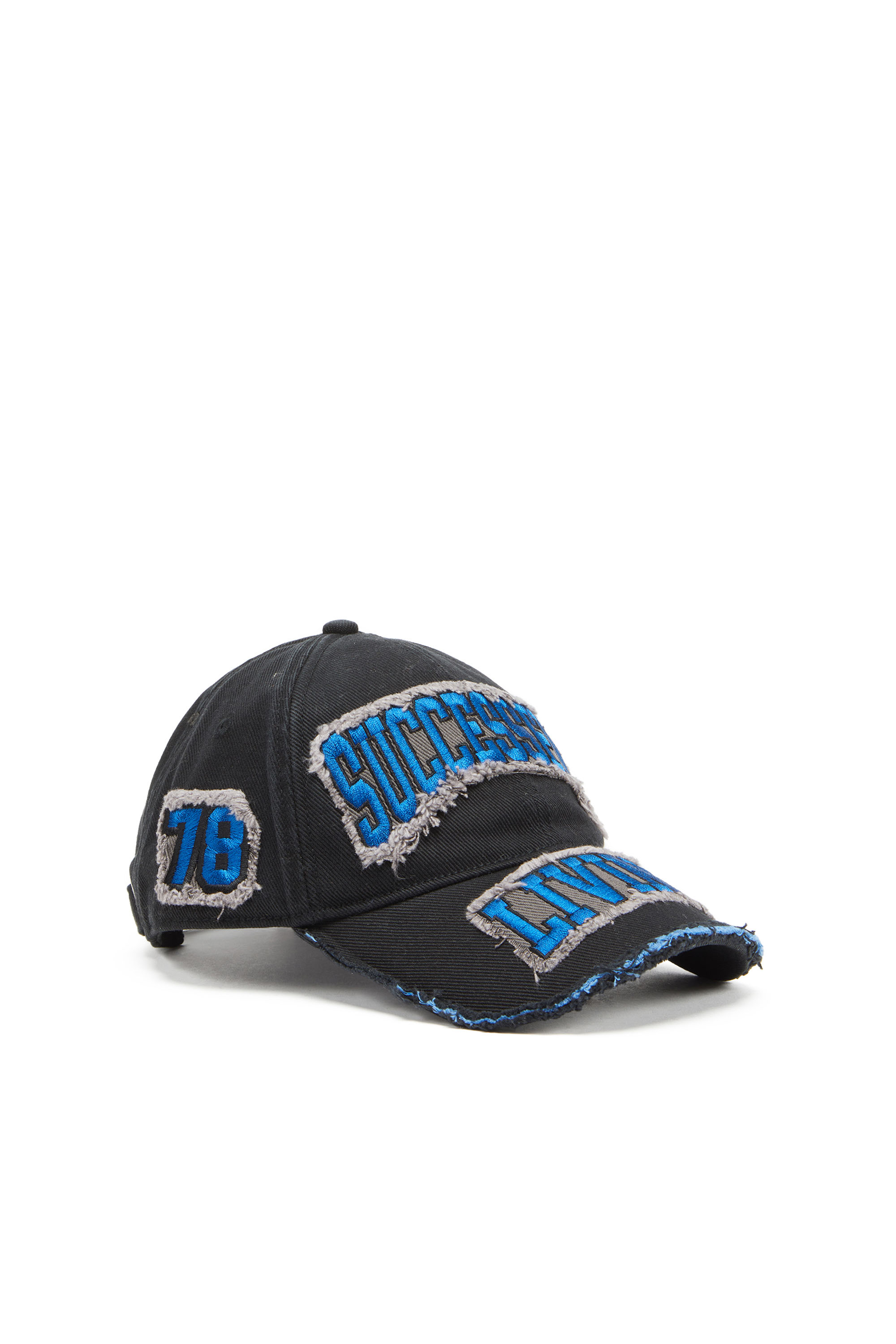 Diesel - C-GUS, Man Baseball cap with embroidered patches in Black - Image 1