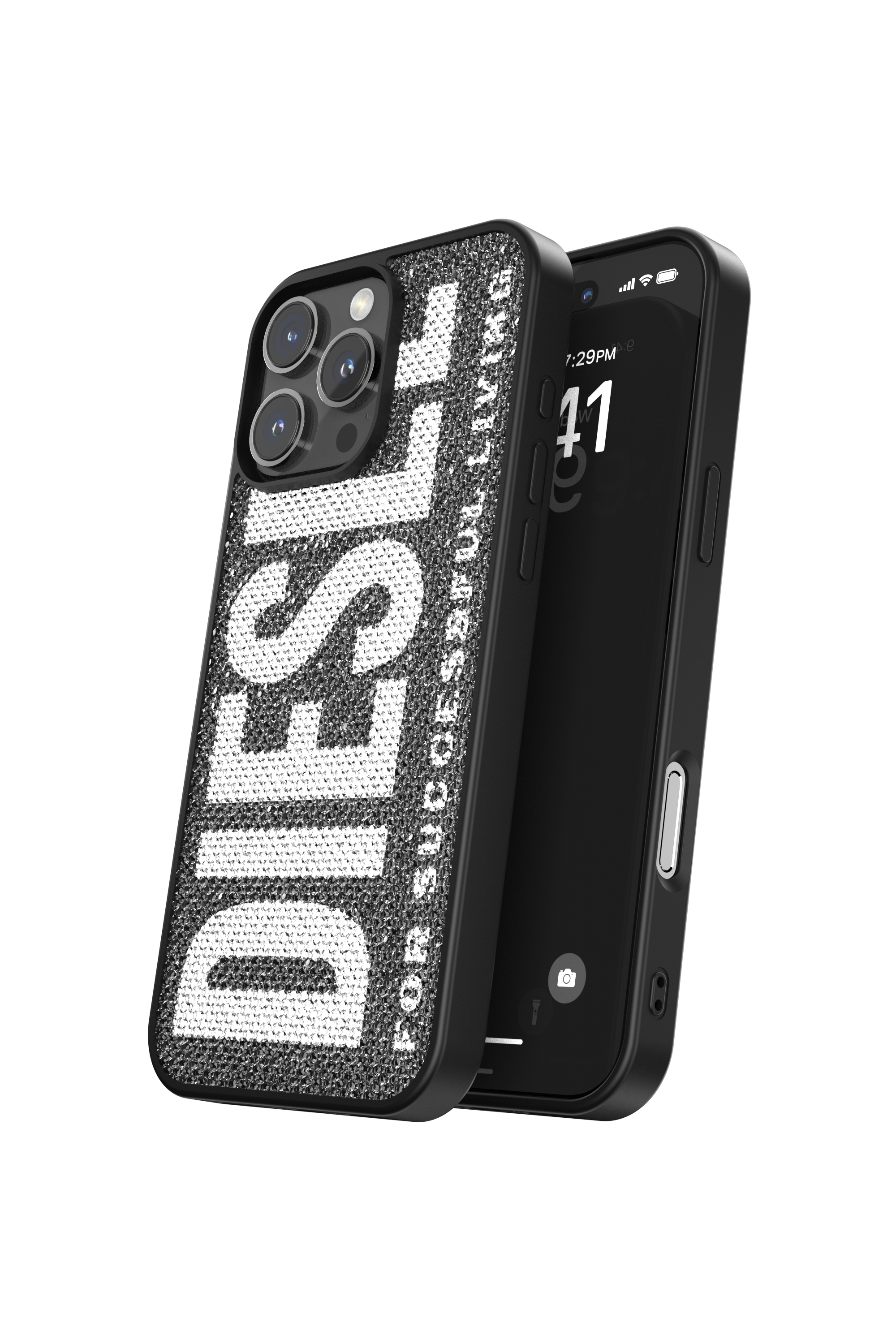 Diesel - 60186 MOULDED CASE, Unisex's Swarovski Crystal Case for iP 16 Pro Max in Black - 3