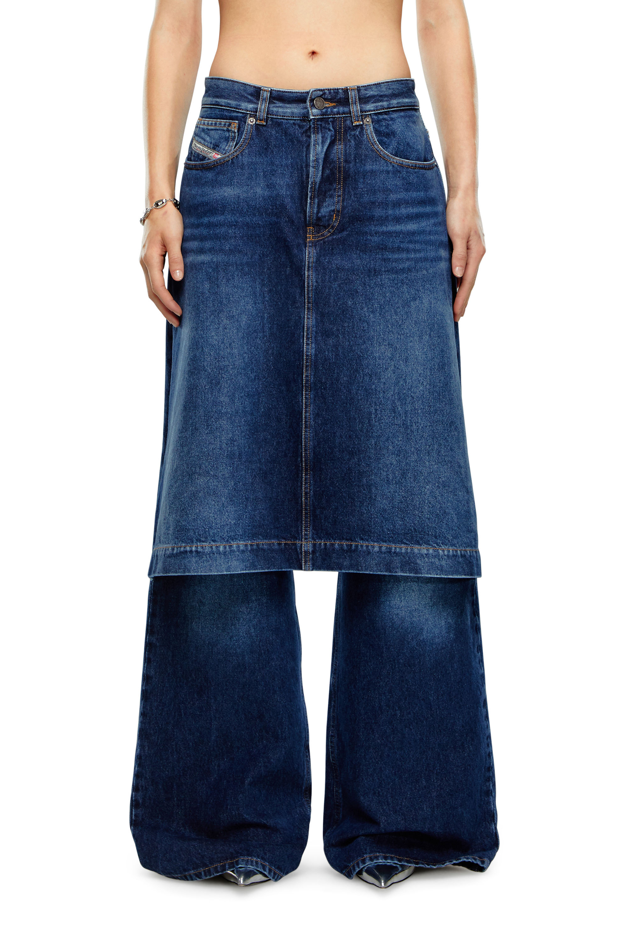 Diesel - Woman Straight Jeans D-Syren 0DBCF, Dark Blue - Image 2