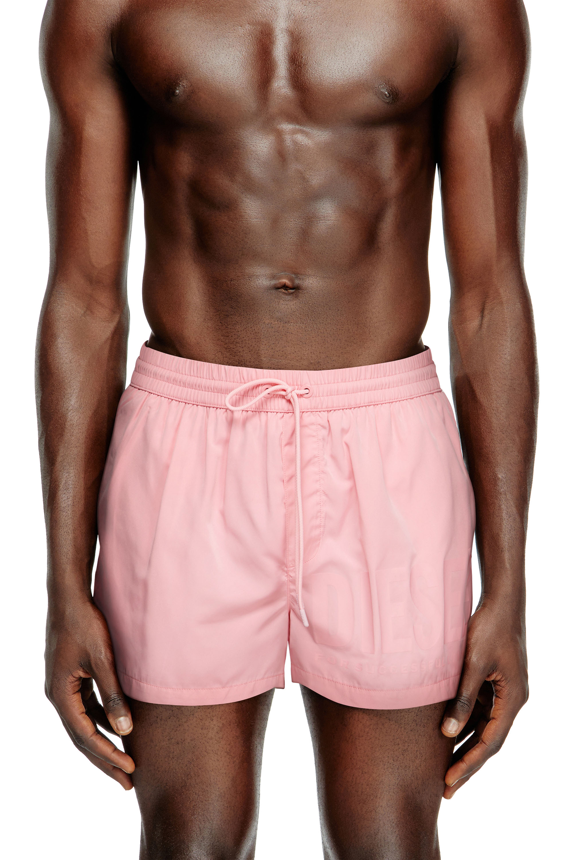 Diesel - MARIO-34-D-CORE, Man's Swim shorts with logo print in Pink - 2