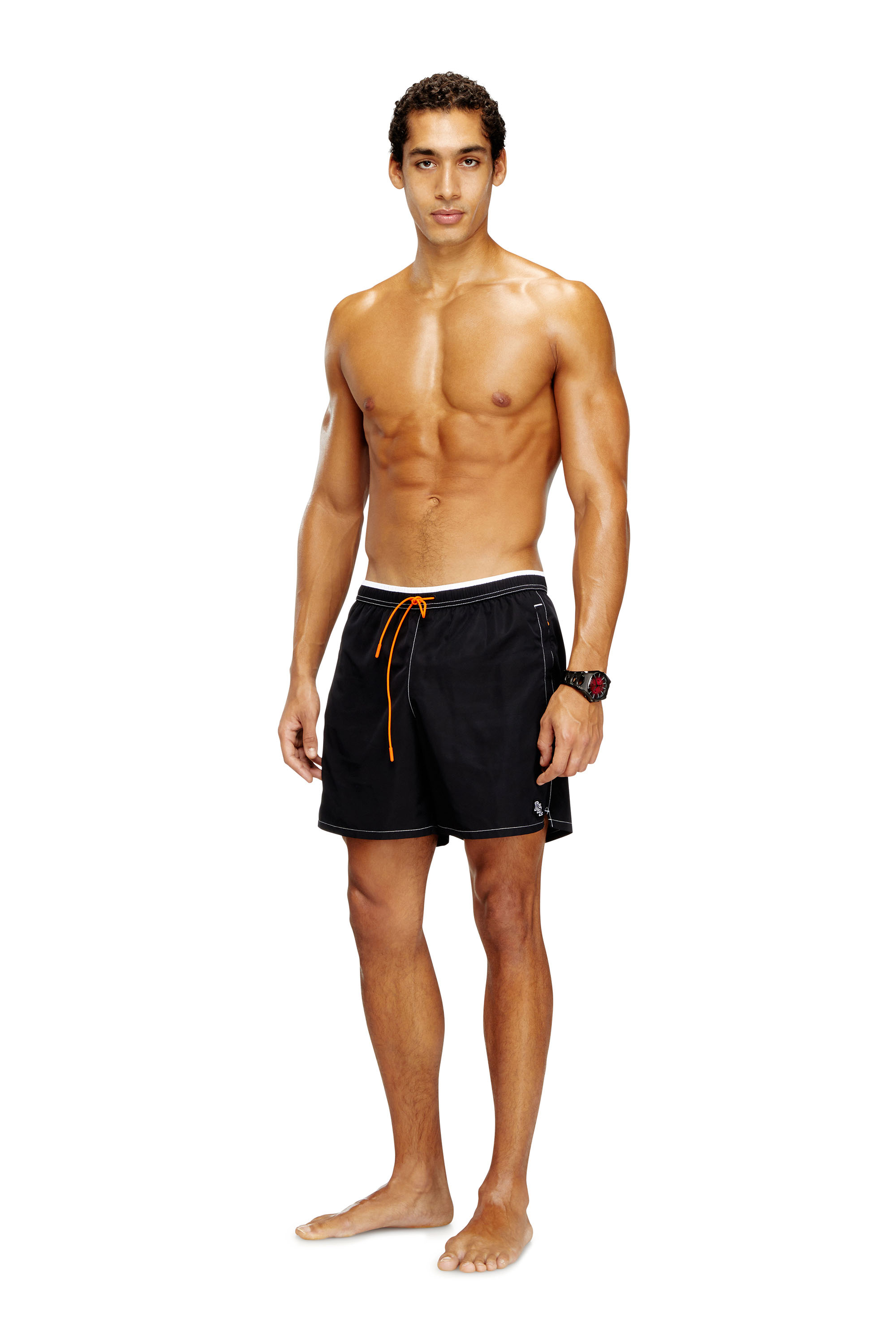 Diesel - SOCCER-41-D-POP-B, Man's Swim shorts with tonal trim and DSL patch in null - 2