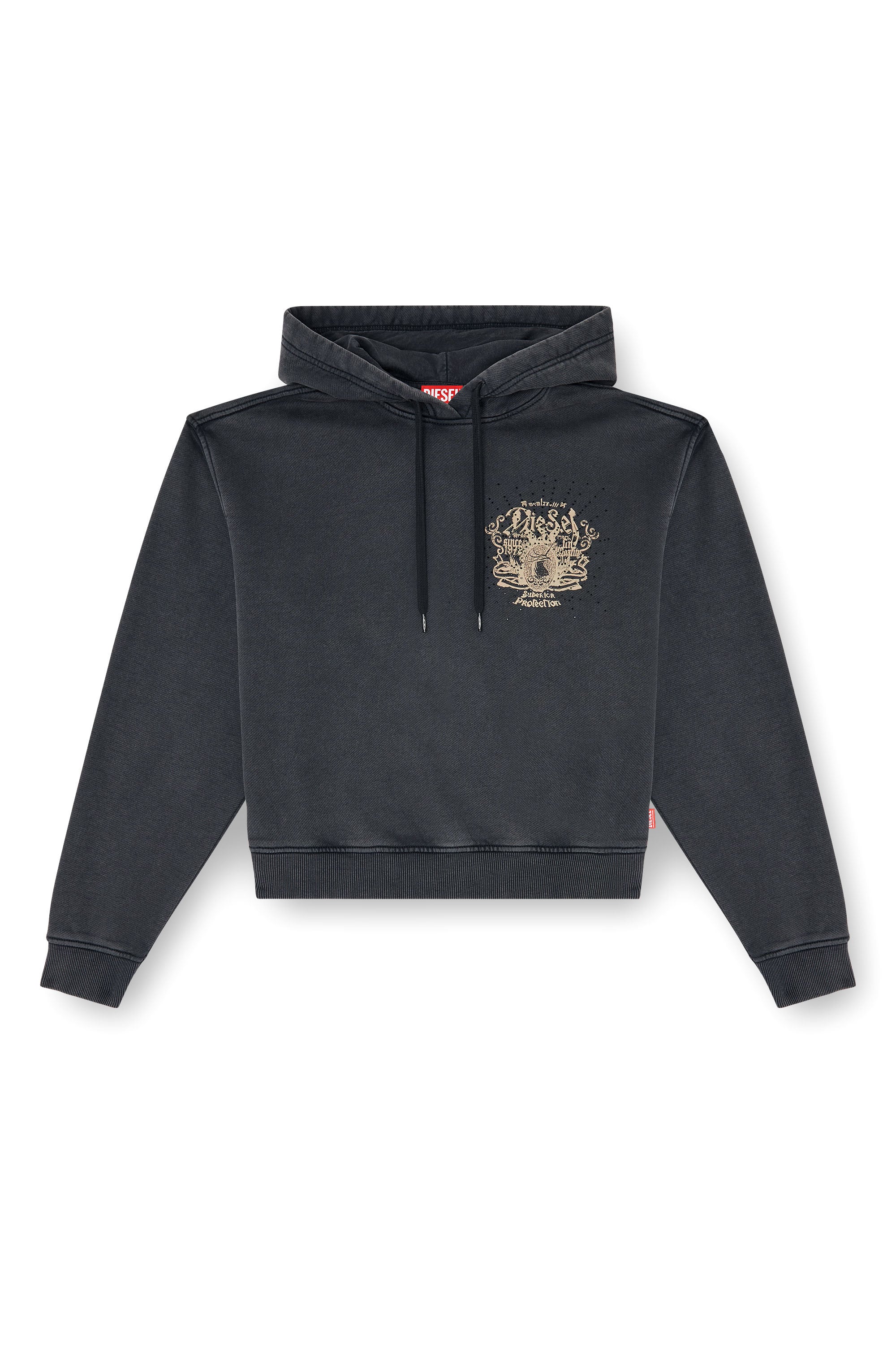 Diesel - F-PHOENY, Woman's Hoodie with prints and rhinestone studs in null - 3