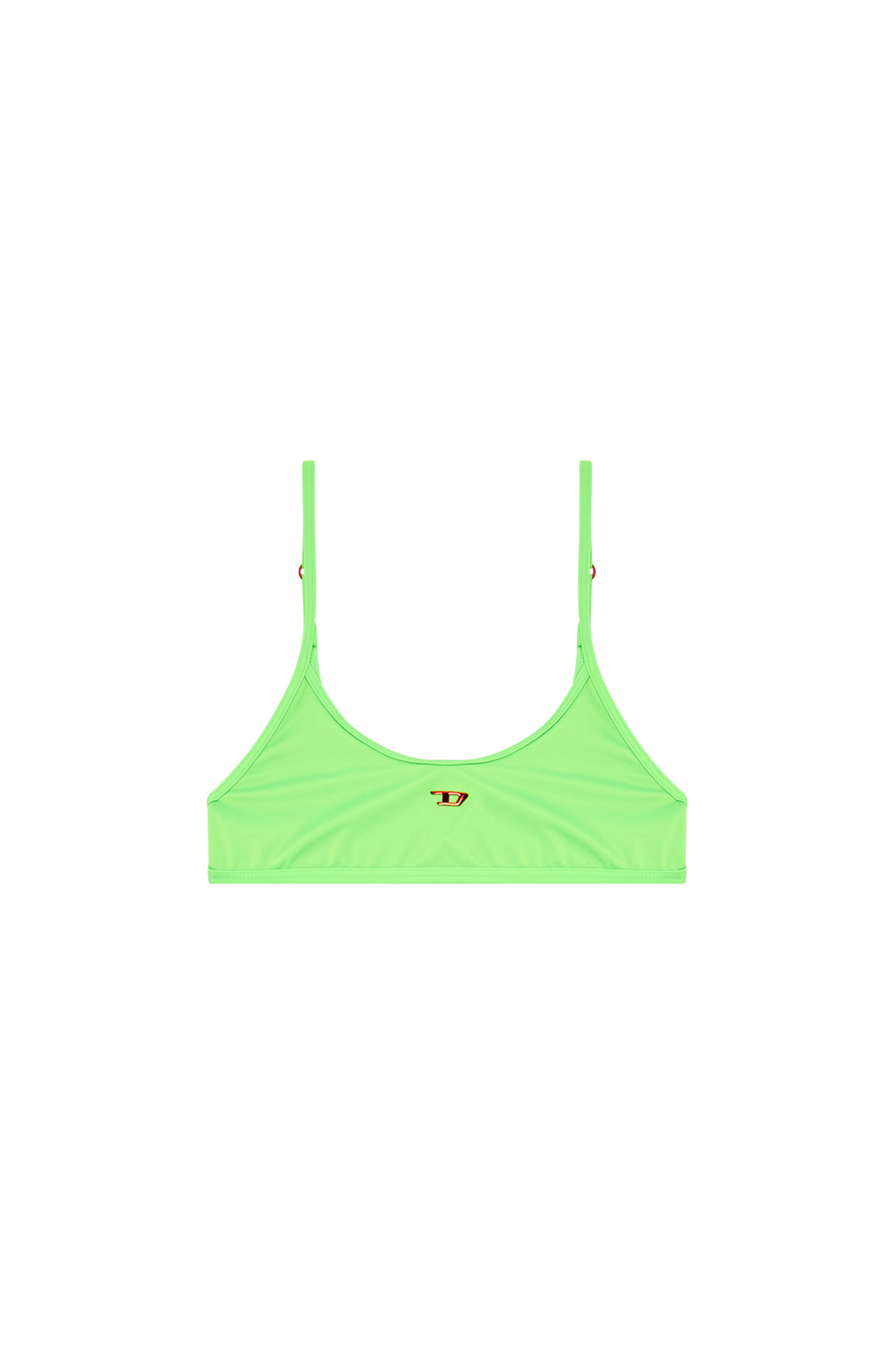 Diesel - BFB-NALA, Woman Neon bikini top with D logo in Green - Image 4