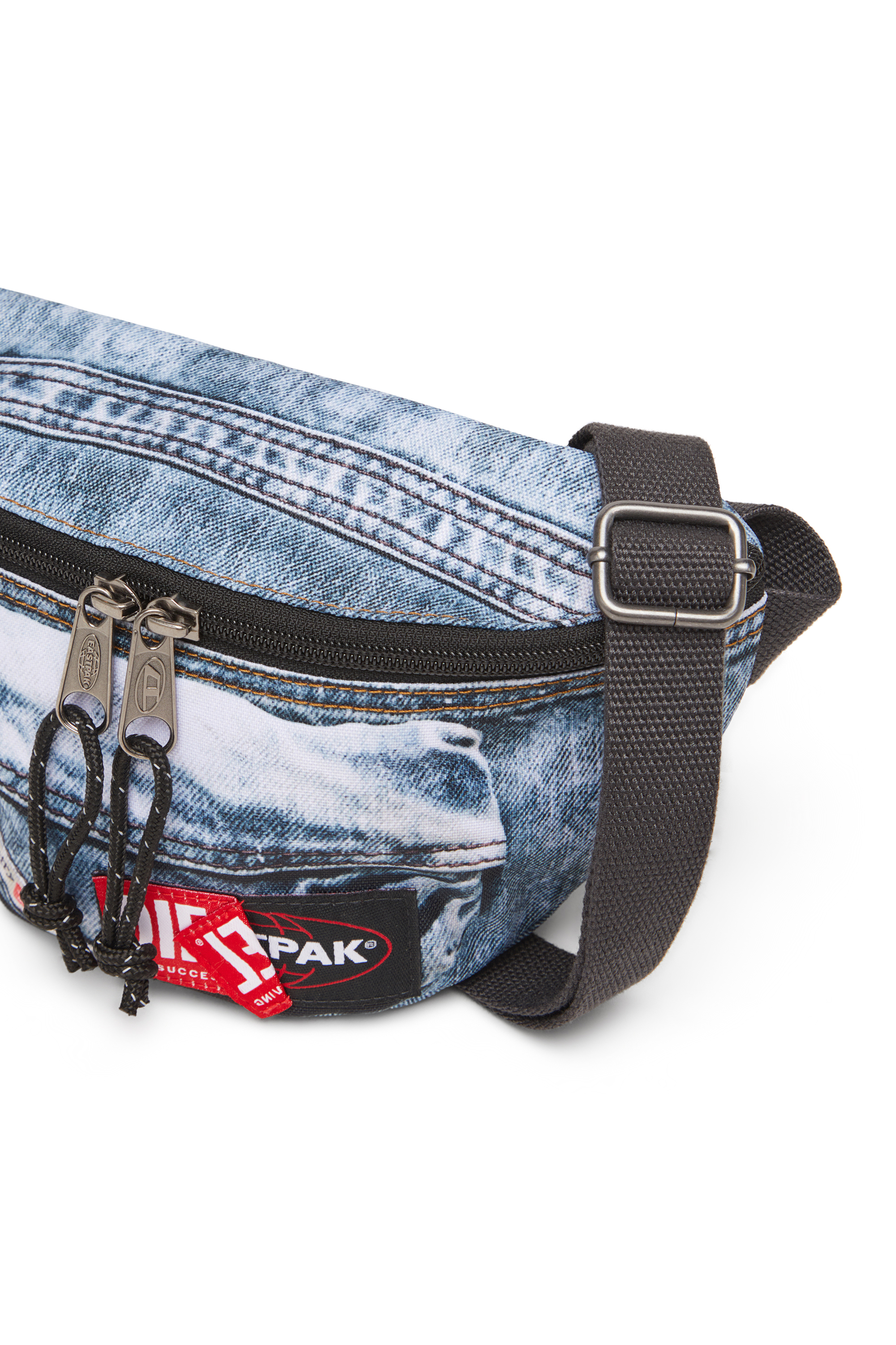 Diesel - DIESEL SPRINGER, Unisex's Belt bag in trompe l'oeil denim in Blue - 3