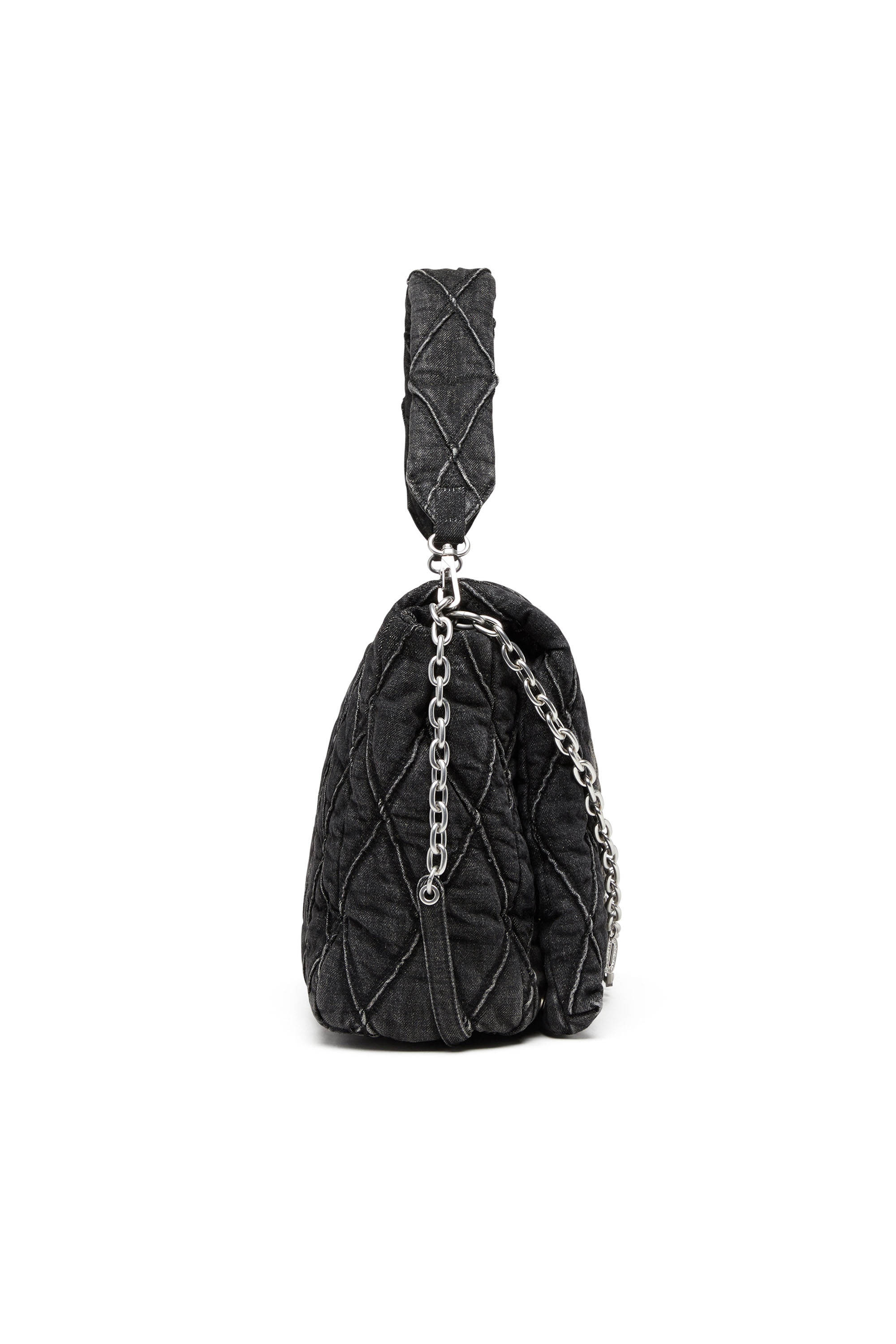 バッグ diesel Charm-D Shoulder Women's Charm-D Shoulder L bag in quilted Denim | Black | Diesel