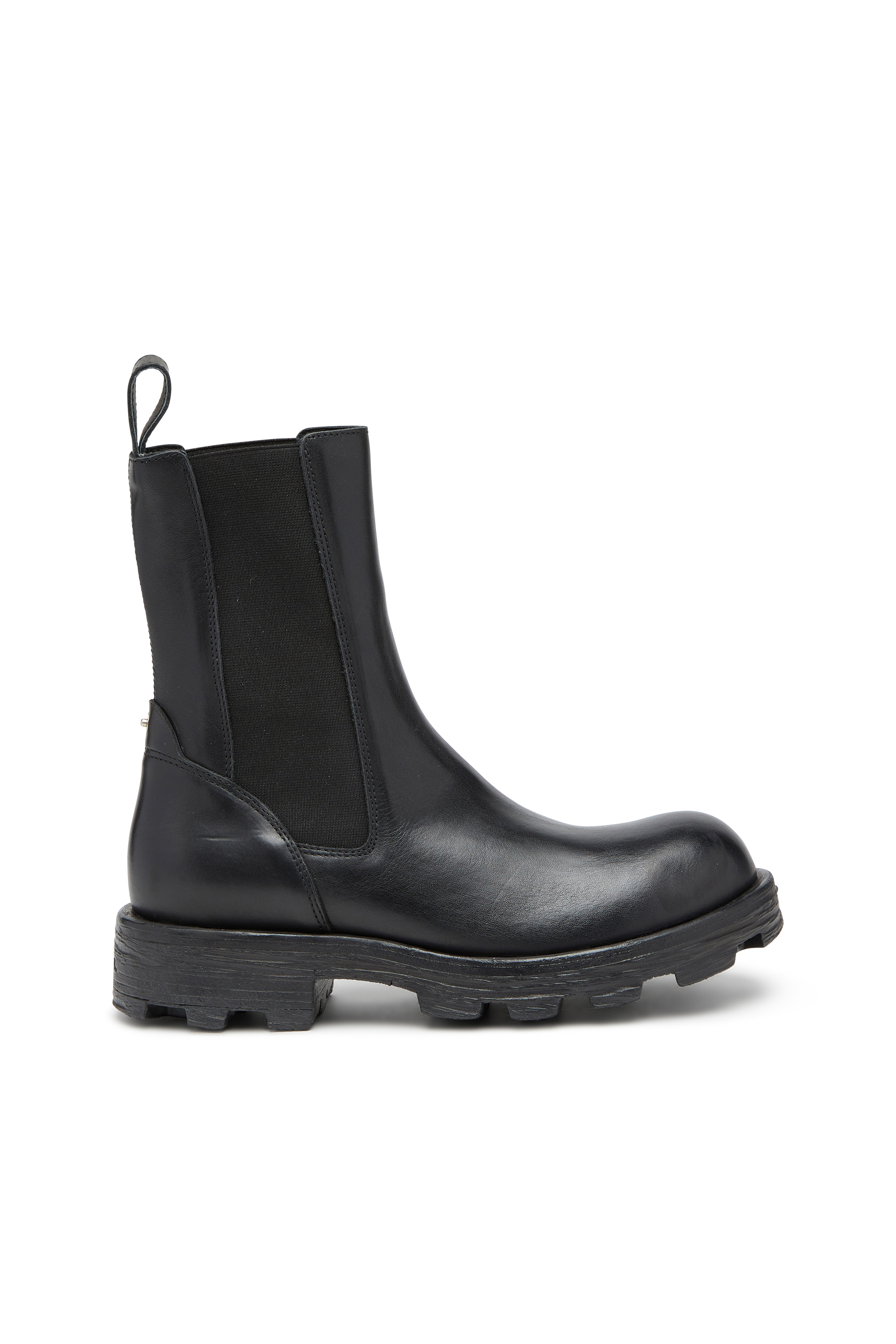 Diesel - D-HAMMER CH W, Woman D-Hammer-Leather boots with lug sole in Black - Image 1