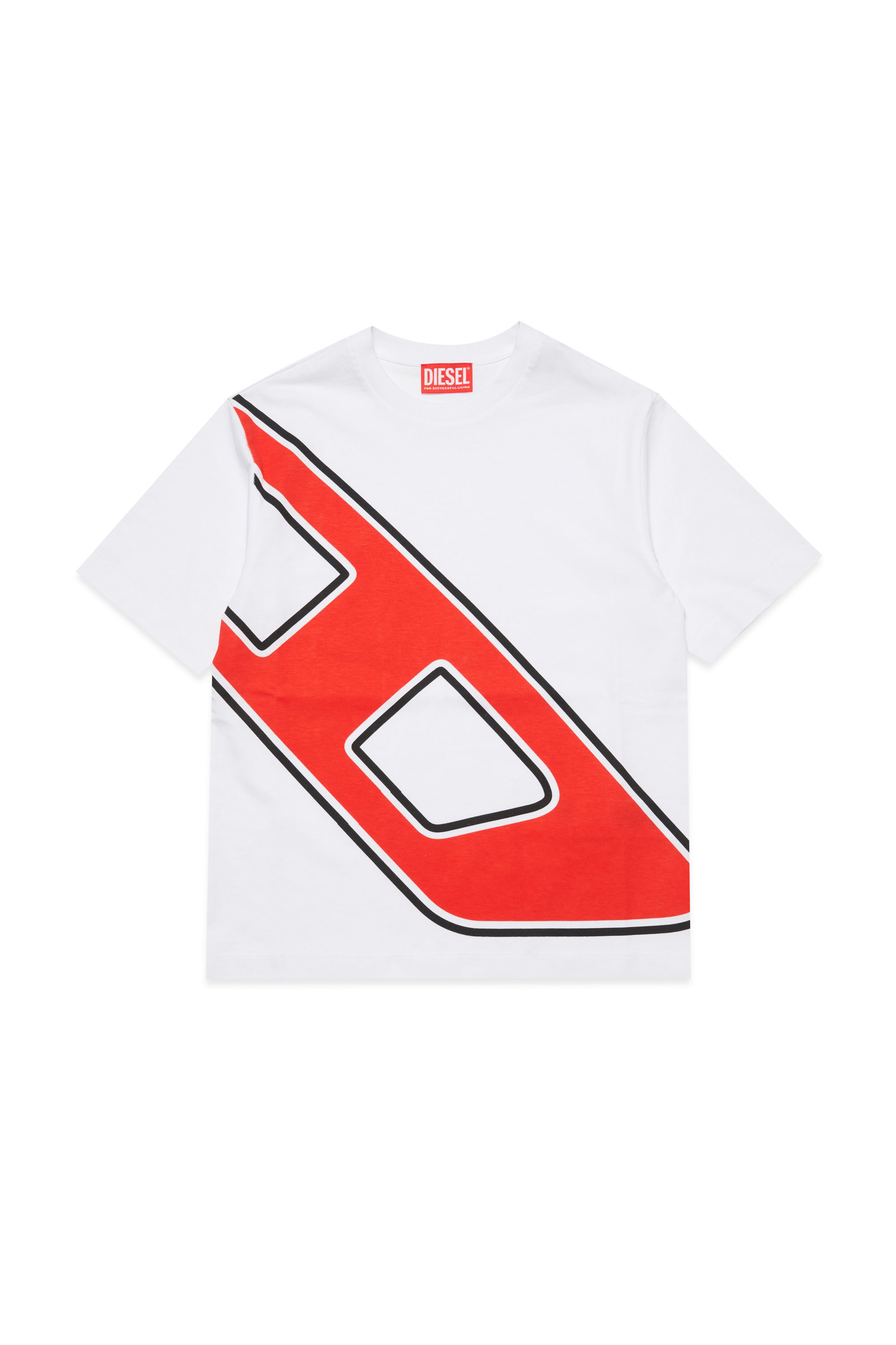 Diesel - TDAVE OVER, Man T-shirt with mega D print in White - Image 1
