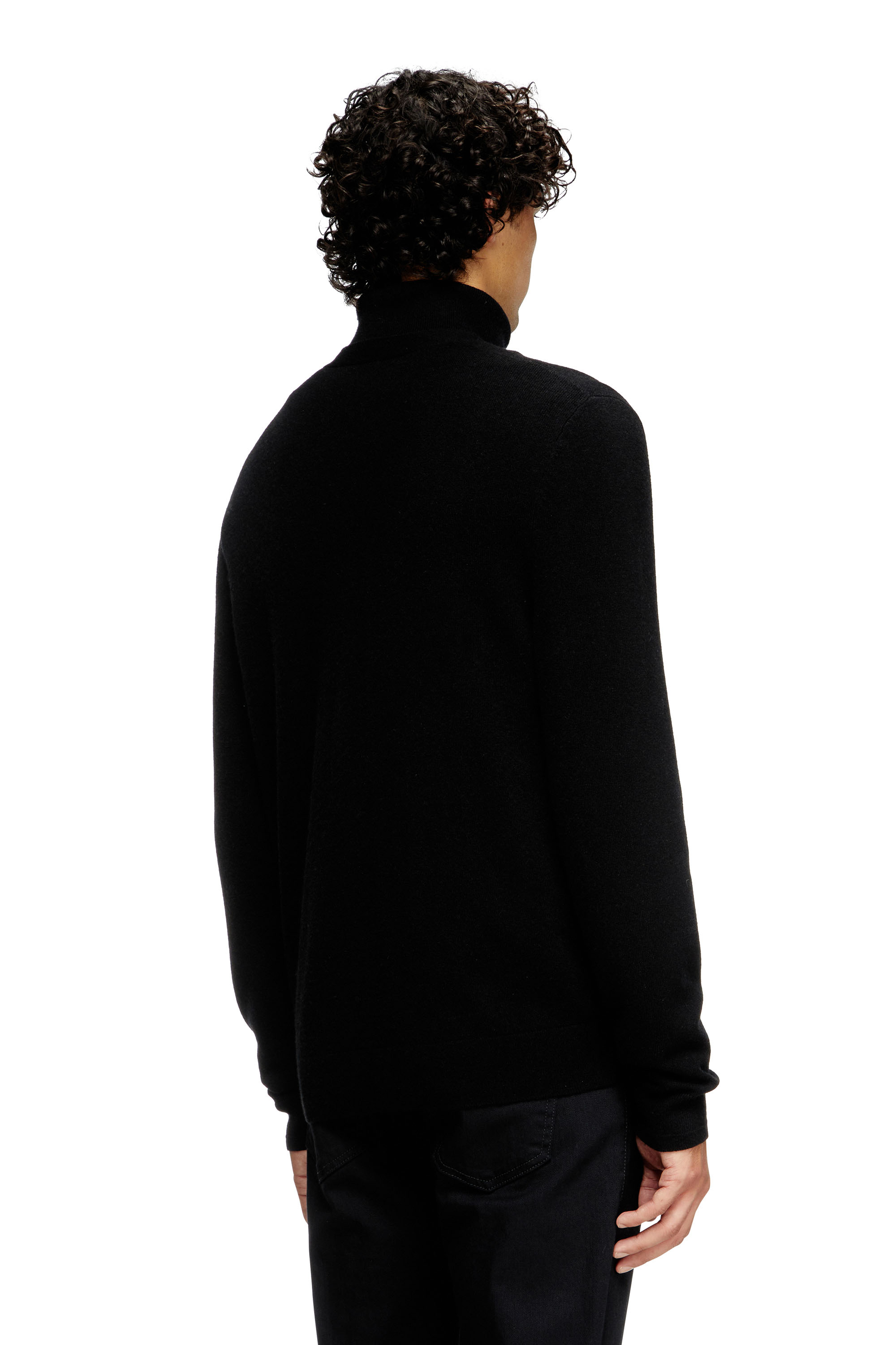 Diesel - K-ZANNIS, Man's Wool and cashmere cardigan in Black - 4