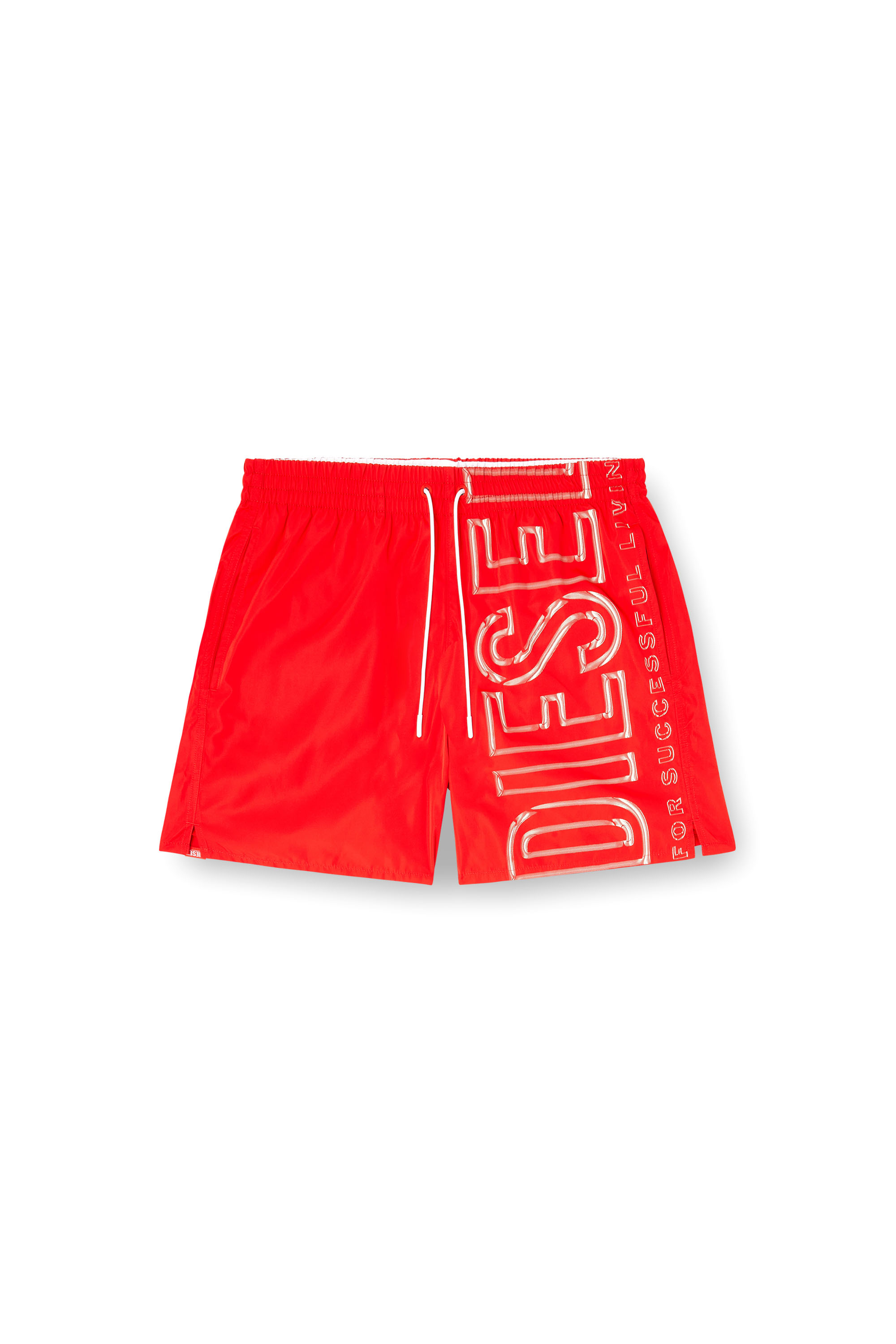 Diesel - SOCCER-41-D-CORE, Man's Swim shorts with oversized logo print in Red - 4
