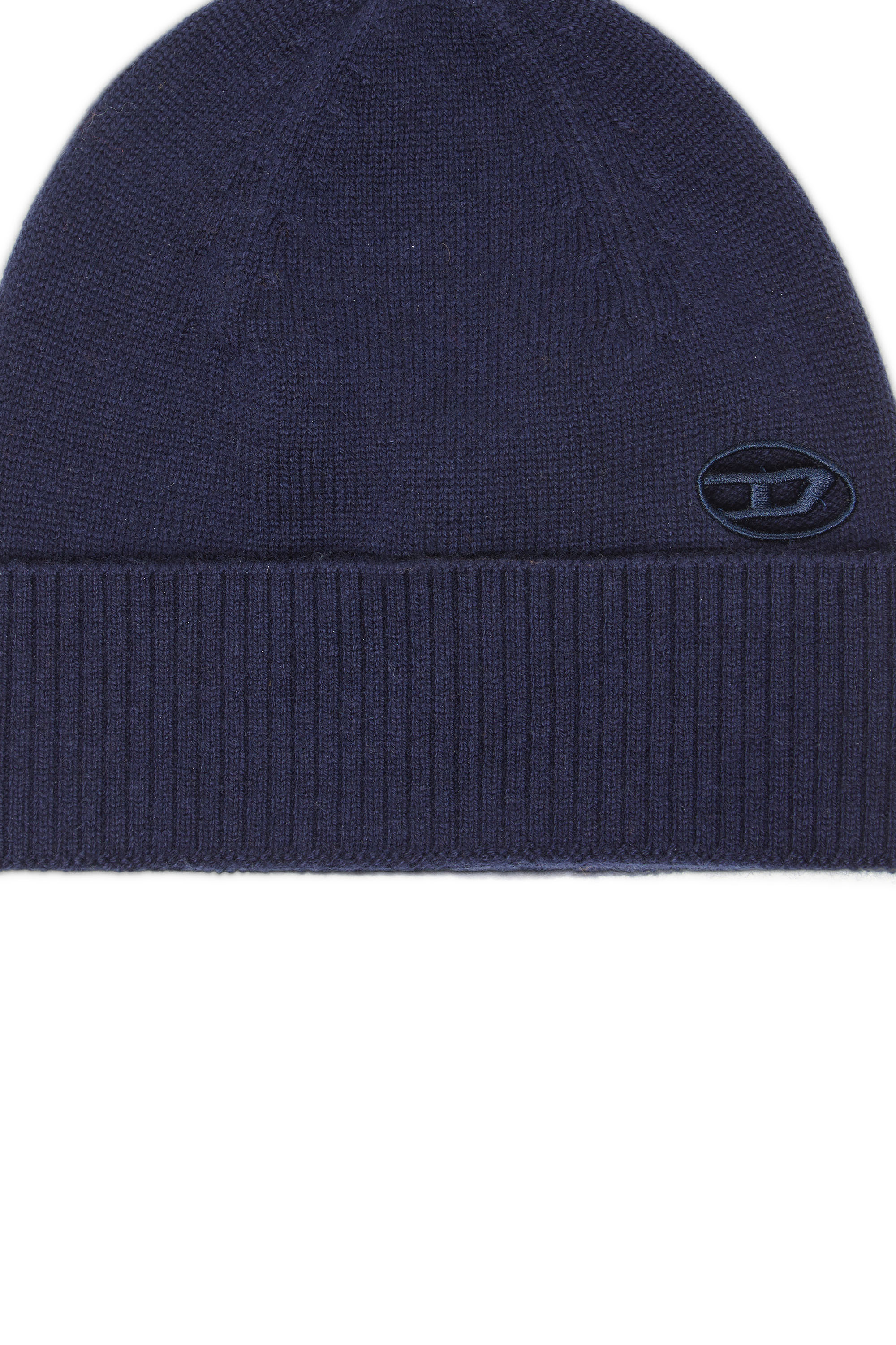Diesel - K-REV, Unisex Beanie with embroidered Oval D patch in Blue - Image 3