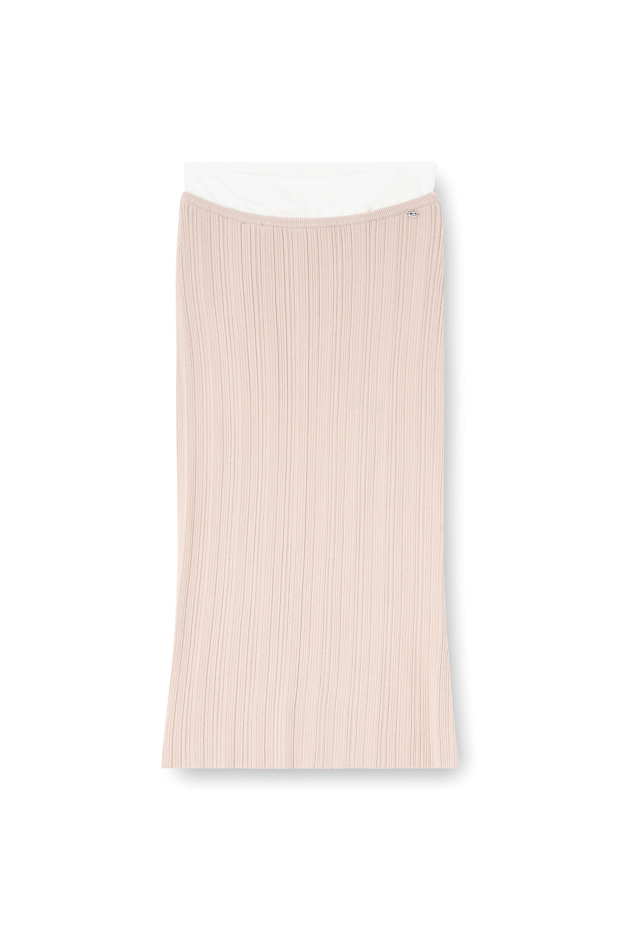 Diesel - M-ZINIA, Woman's Ribbed knit skirt with contrast waistband in Pink - 3