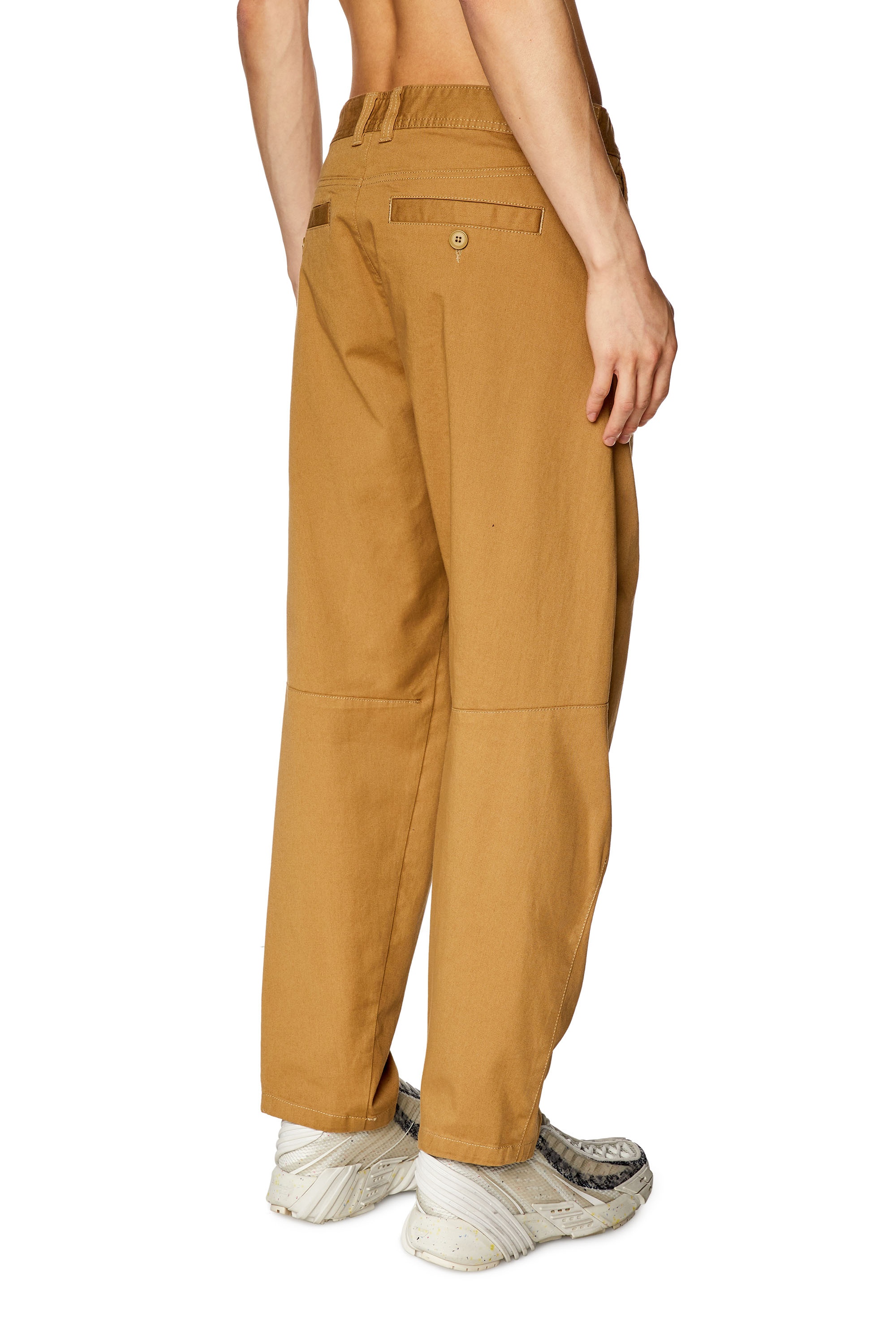 Diesel - P-ARTHUR, Man Carrot pants in cotton gabardine in Brown - Image 4