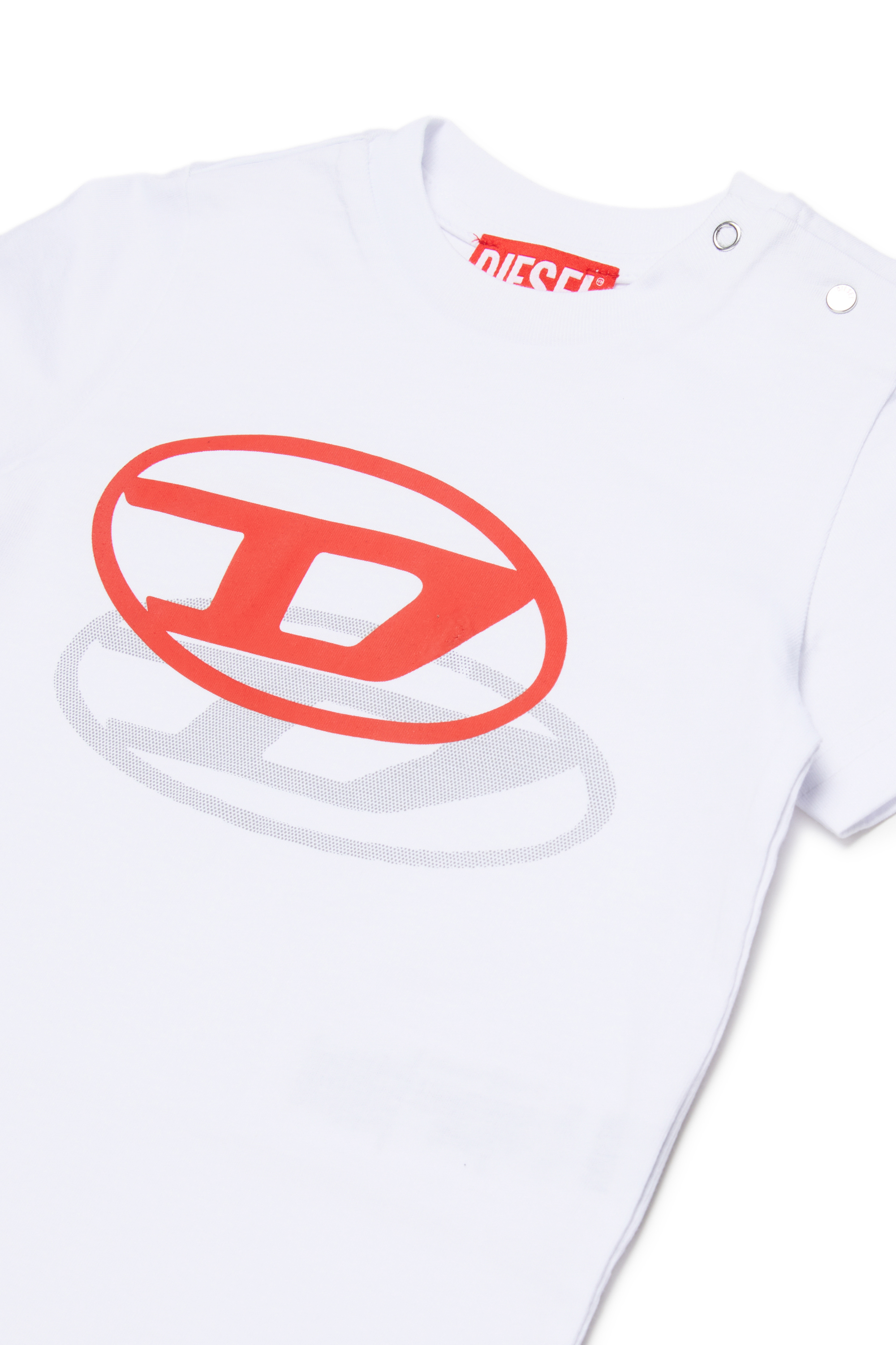 Diesel - TVALEB, Man's Cotton T-shirt with shadow logo in White - 3
