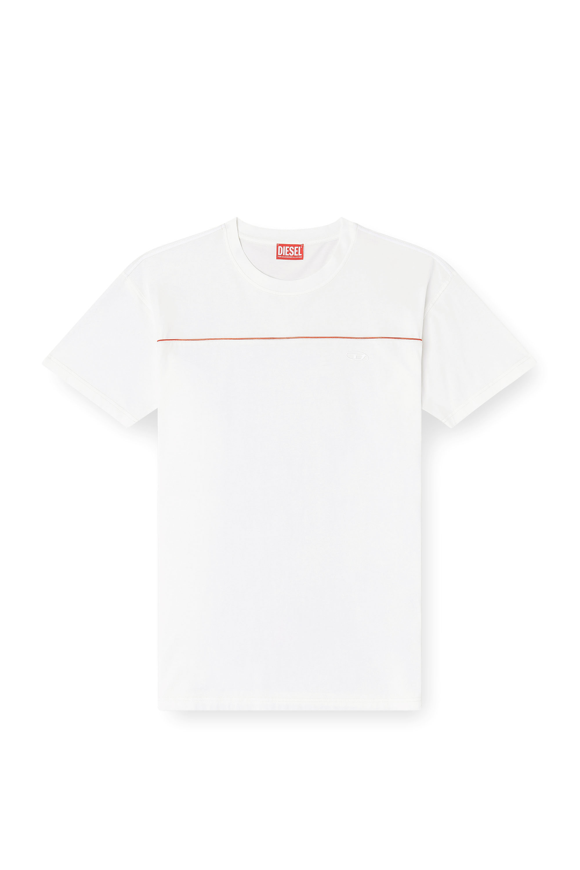 Diesel - T-NORM-PIPING, Man's T-shirt with contrast piping in White - 3
