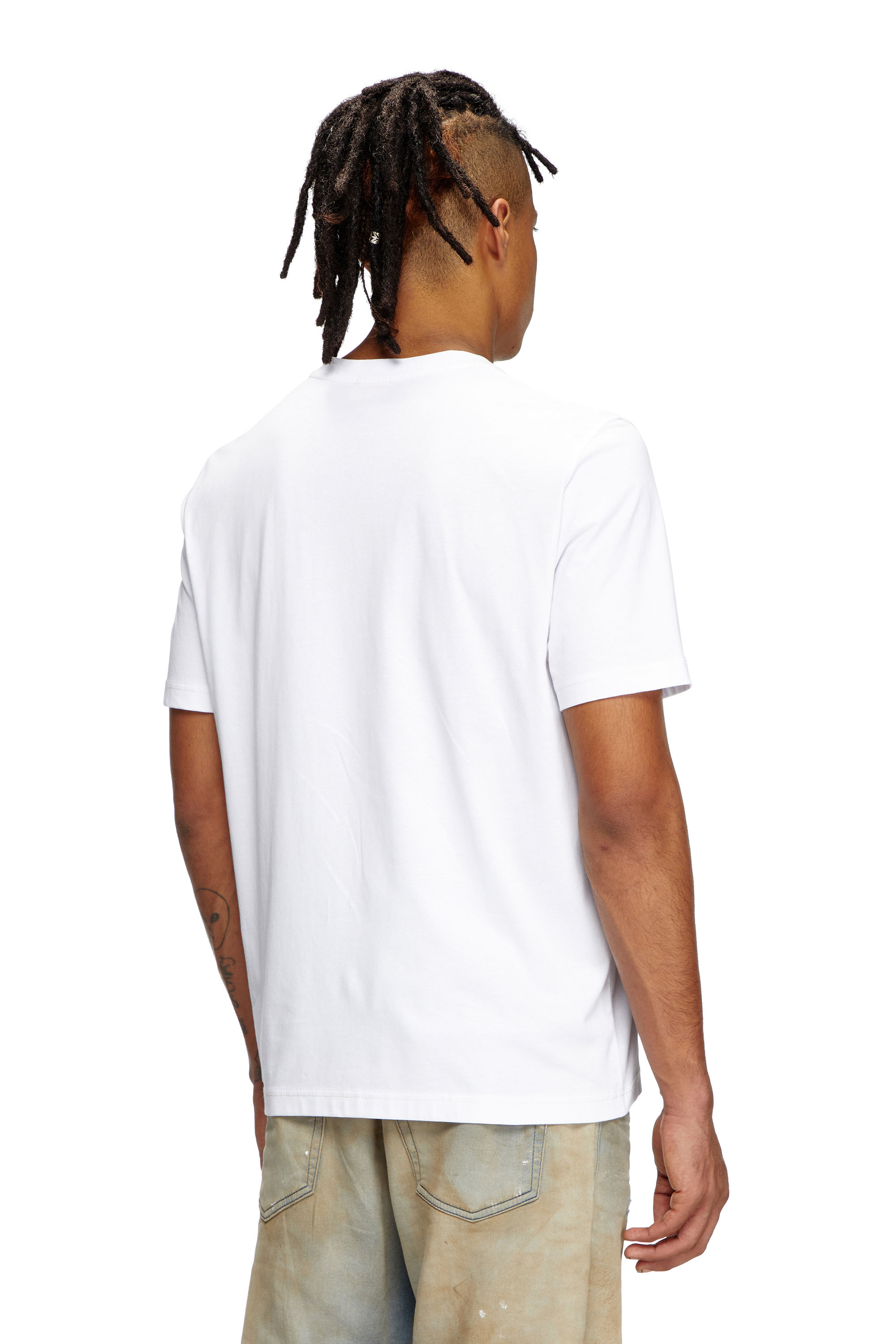 Diesel - T-ADJUST-R4, Man's T-shirt with puff-print logo in White - 4