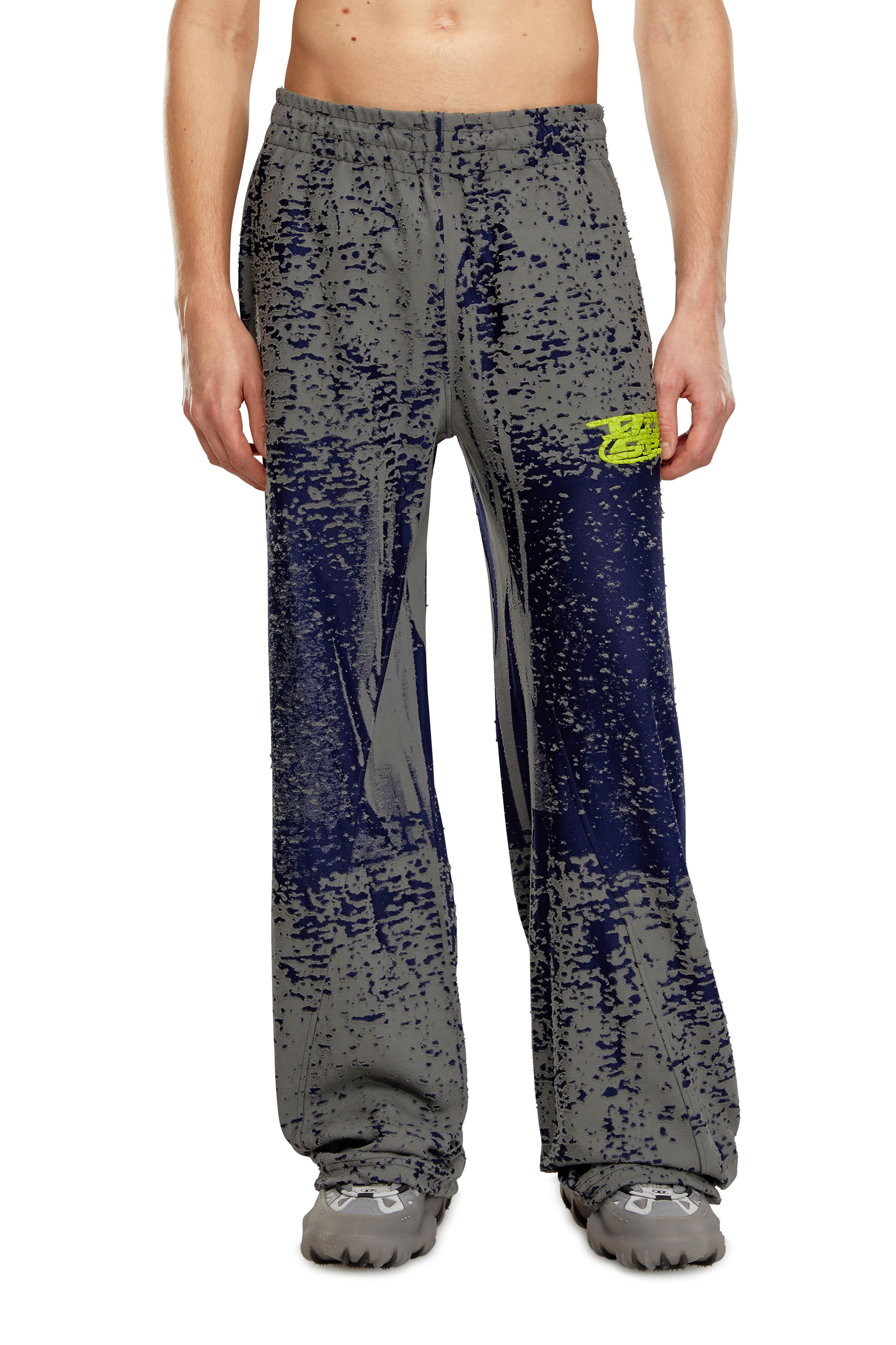 Diesel - P-SOLEO-POCK, Man Burnout sweatpants with puff-print logo in Blue - Image 1