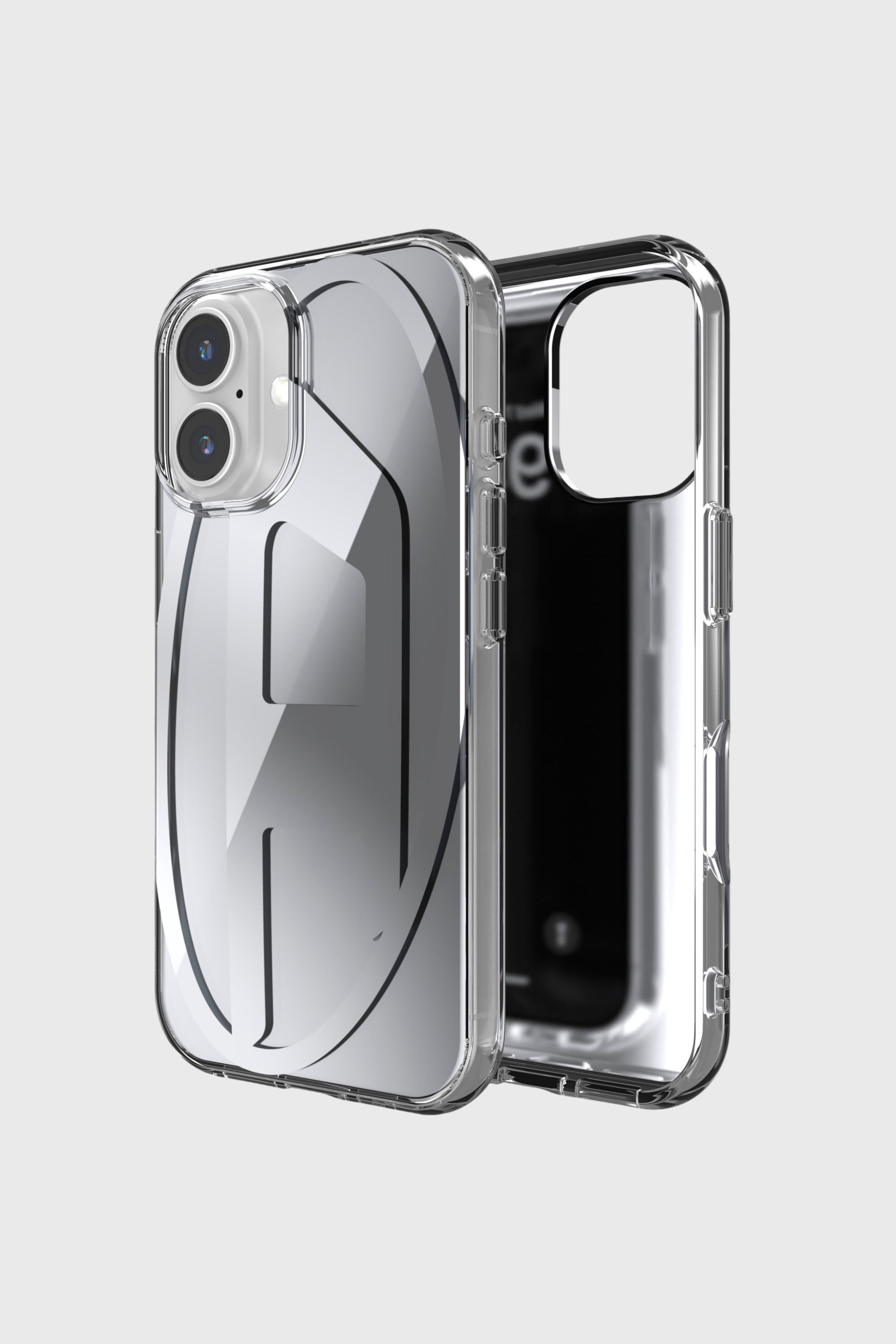 Diesel - 60159 AOP CASE, Unisex's Oval D Mirror Case for iP 16 in Grey - 1