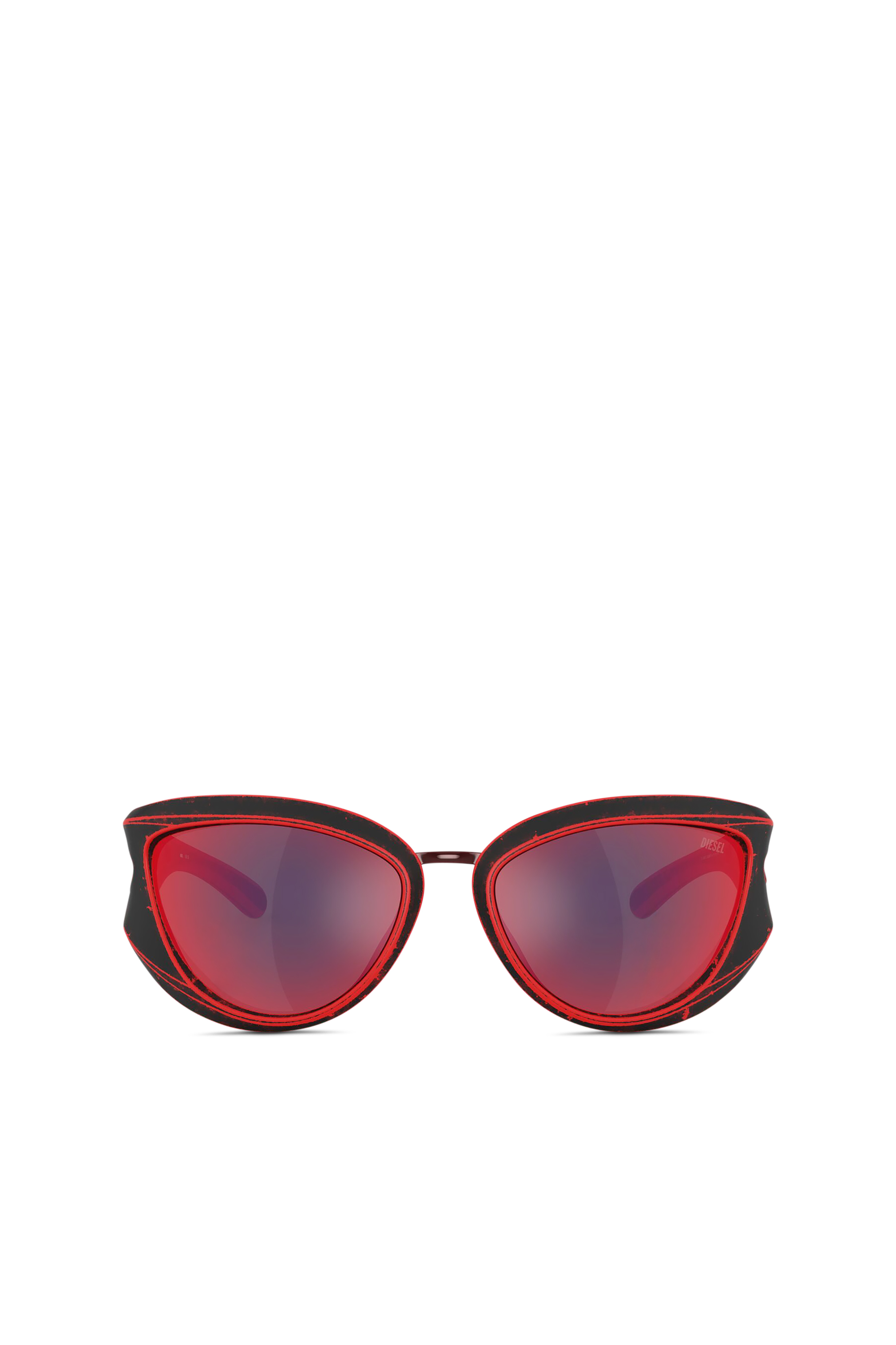 Diesel - 0DL3007U, Unisex's Cat-eye style sunglasses in Red - 1