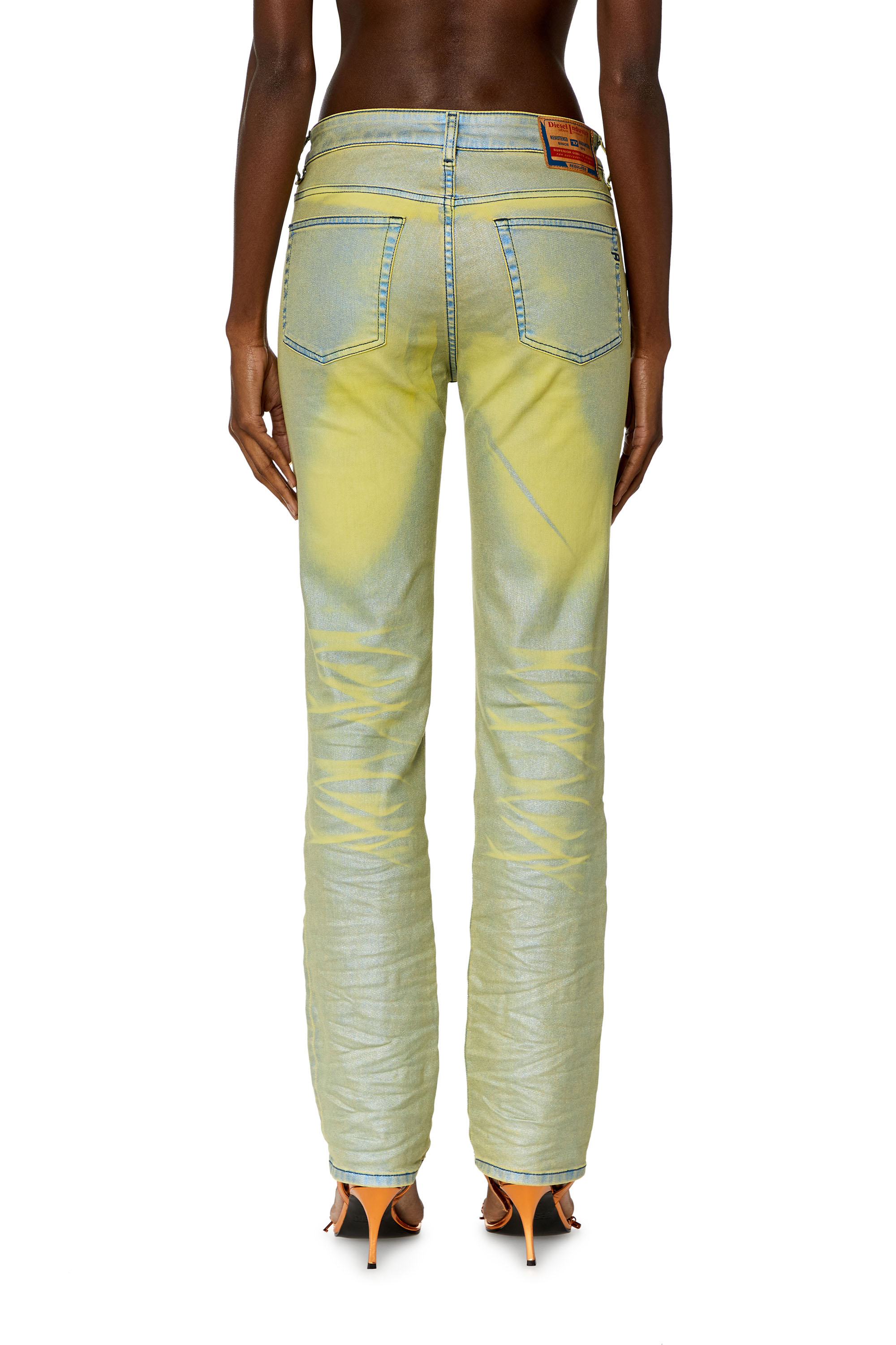 Diesel - Woman Straight Jeans 1989 D-Mine 068KL, Yellow/Blue - Image 3