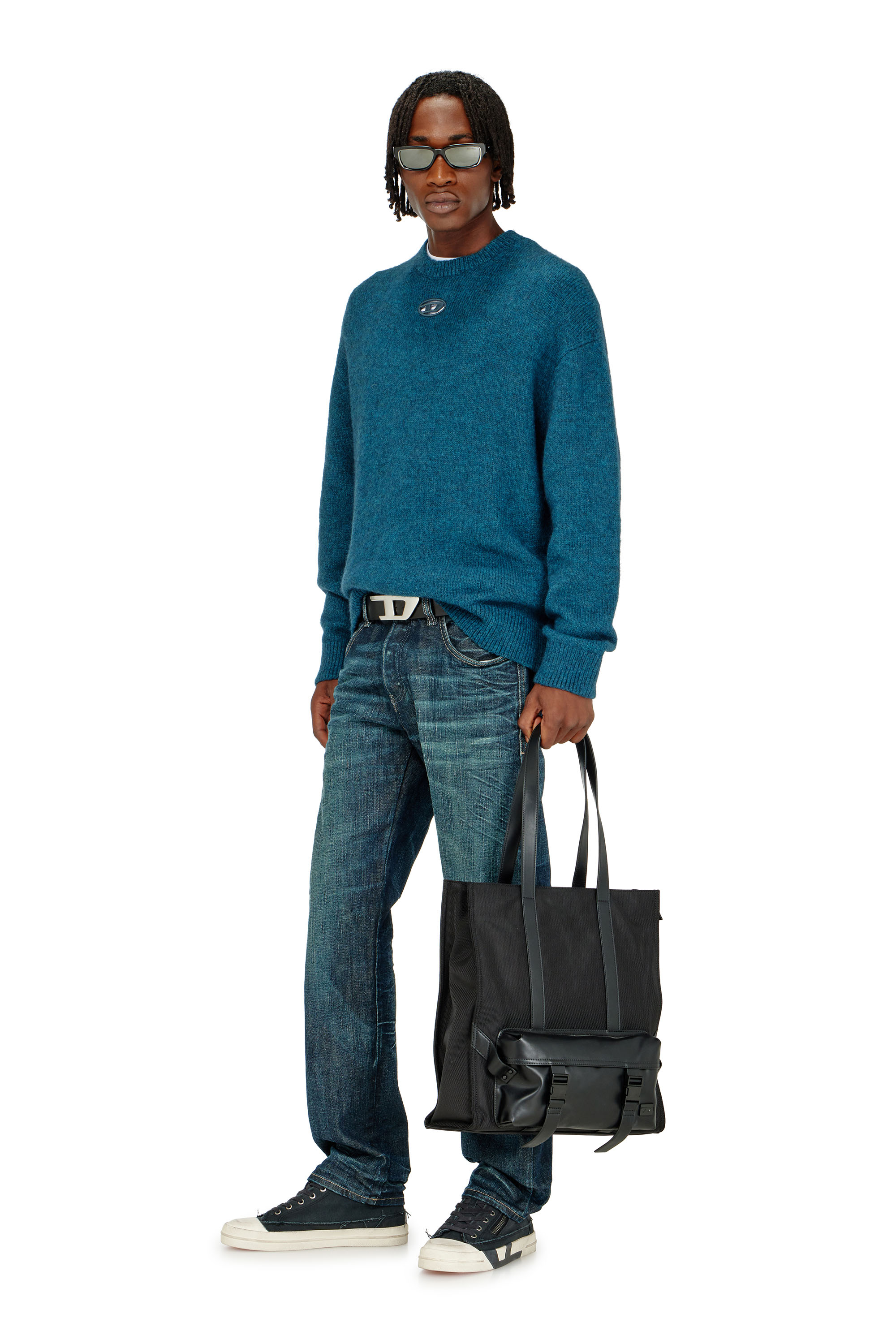 Diesel - K-AREESO, Man's Jumper in wool and alpaca blend in Water Green - 2