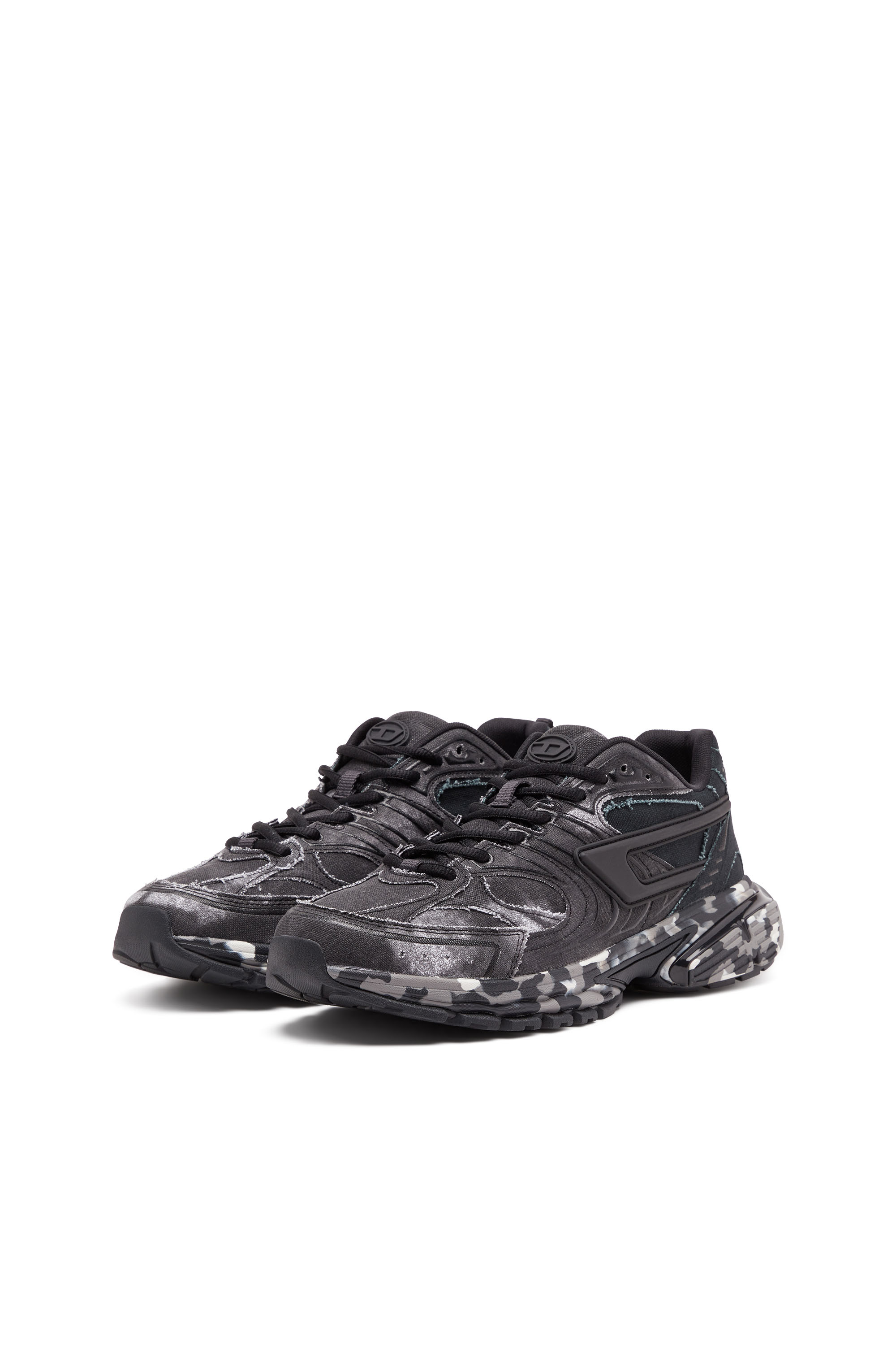 Diesel - S-SERENDIPITY PRO-X1, Man S-Serendipity-Tie-dye canvas sneakers with camo sole in Black - Image 8