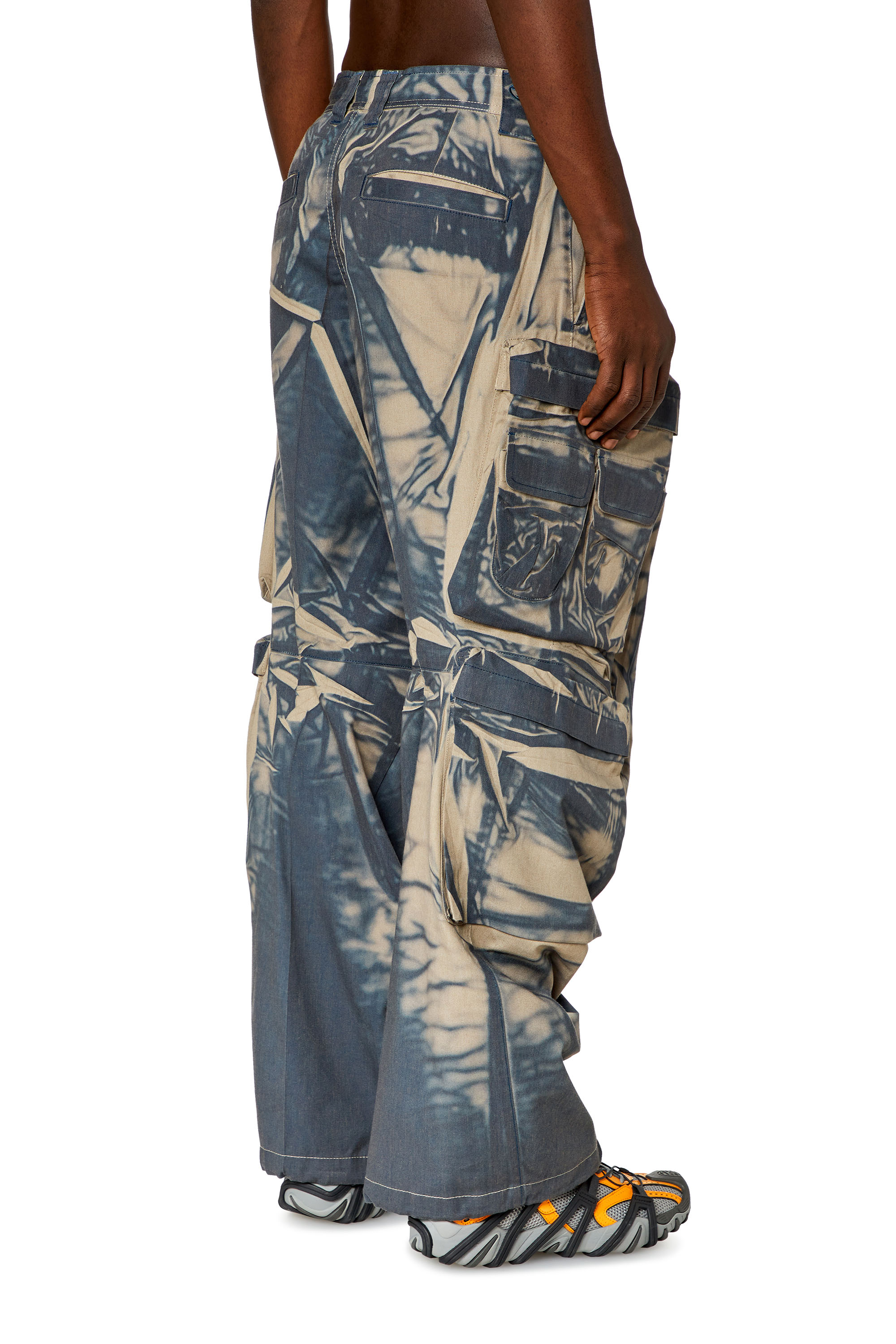 Diesel - P-HUGH, Man Cargo pants with creased-effect print in Multicolor - Image 4