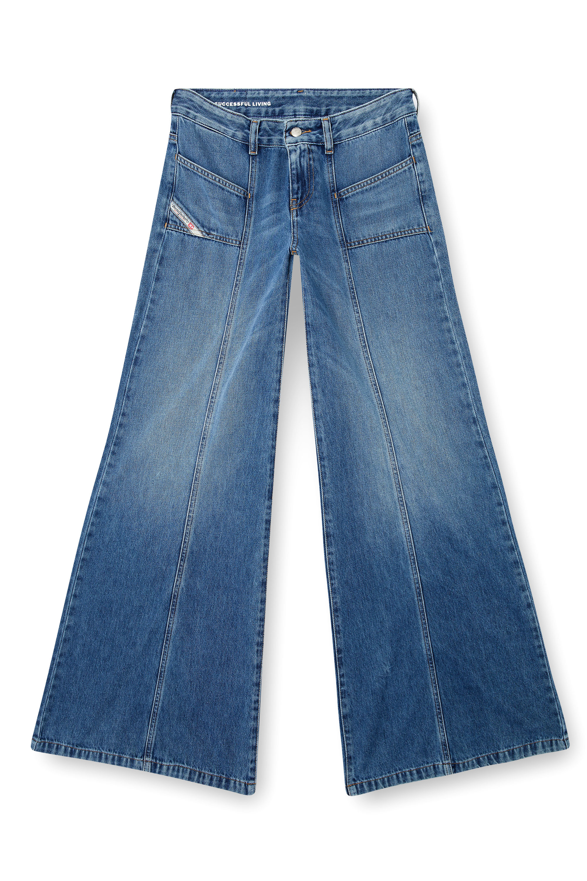 Flare Jeans D-Akii 09M56, Medium blue Diesel - Woman's Flare Jeans D-Akii 09M56, Medium blue - 2