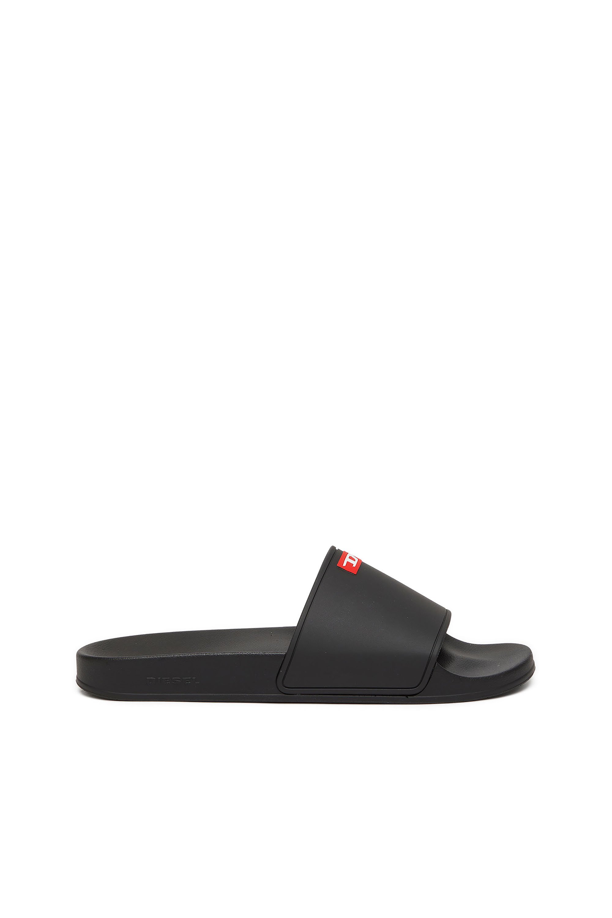 Diesel - SA-SWIM, Man's Rubber pool slides with D logo in Black - 1