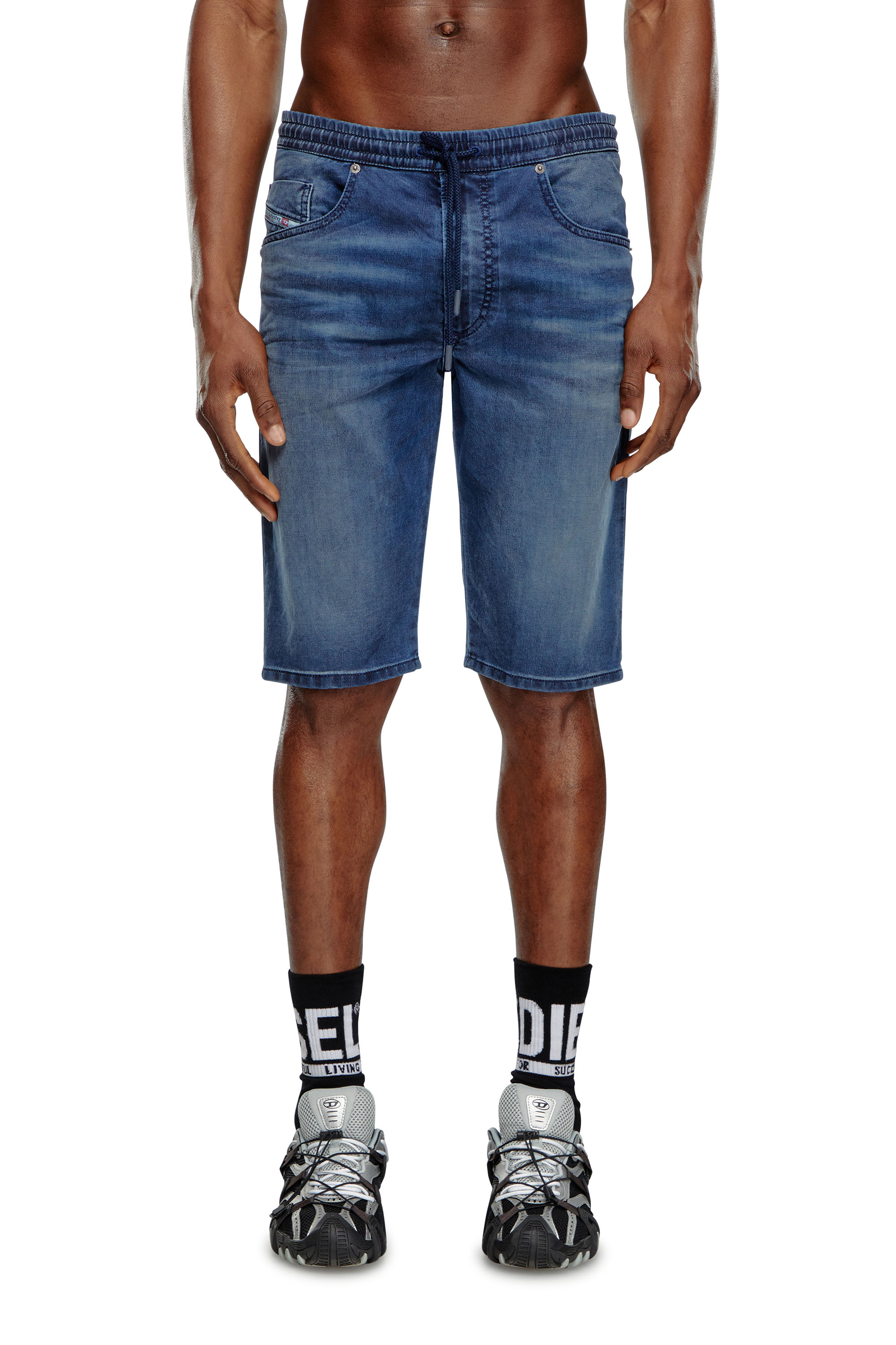 Diesel - 2033 D-KROOLEY-SHORT JOGG, Man Chino shorts in JoggJeans in Blue - Image 1