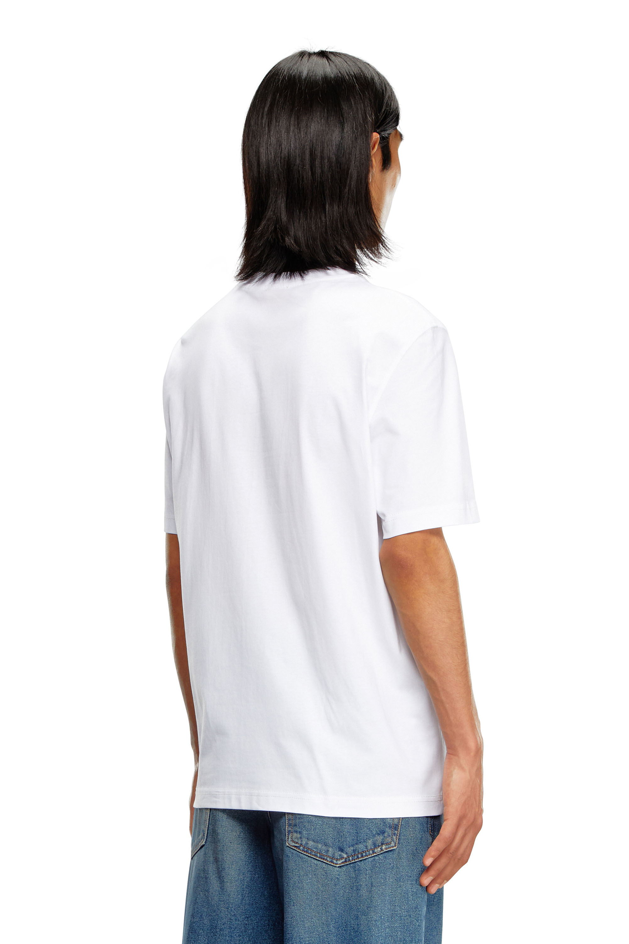 Diesel - T-ADJUST-K1, Man T-shirt with flocked Diesel print in White - Image 4
