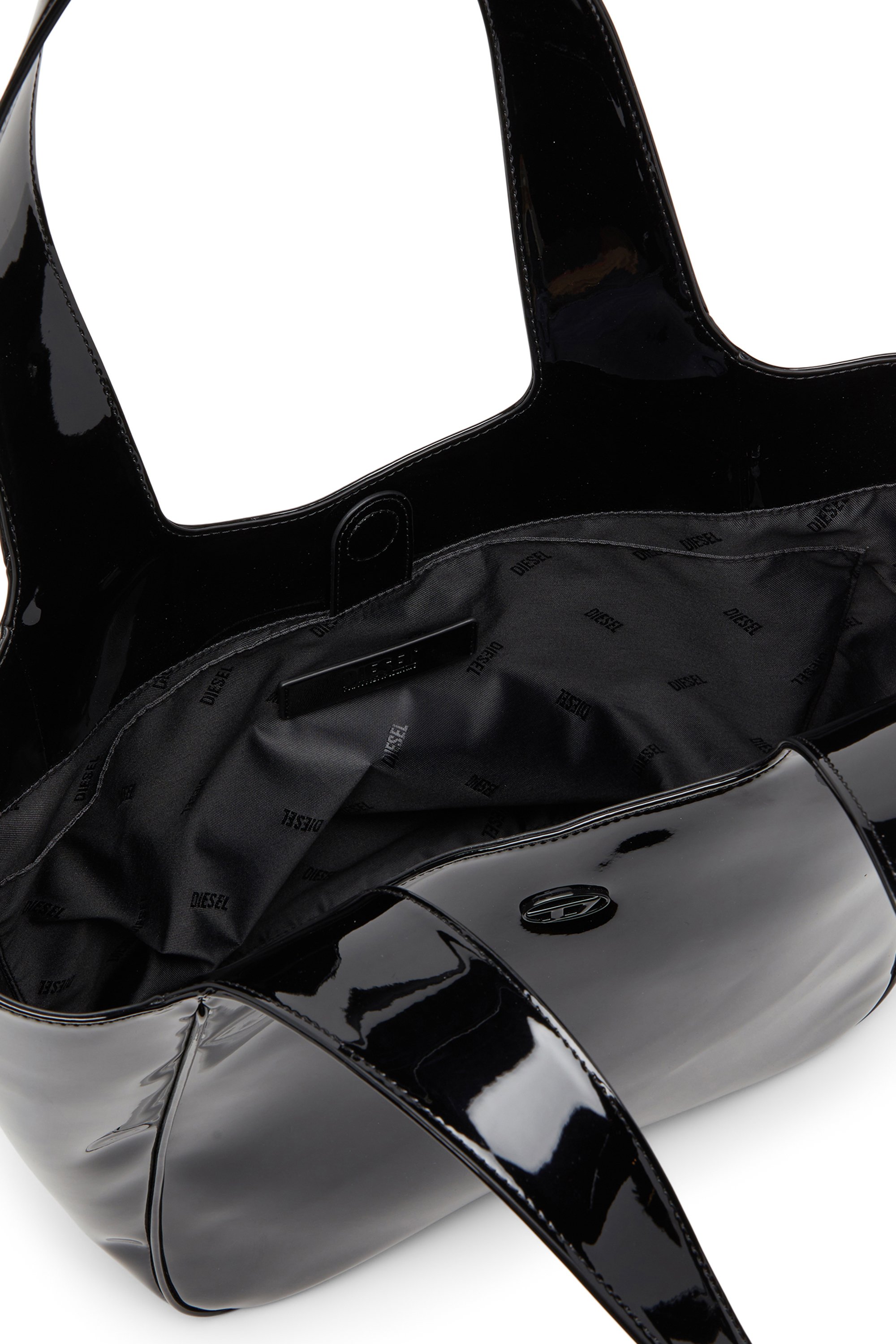 Diesel - PLAY SHOPPER EW, Woman's Play-Tote bag in glossy PU in Black - 3