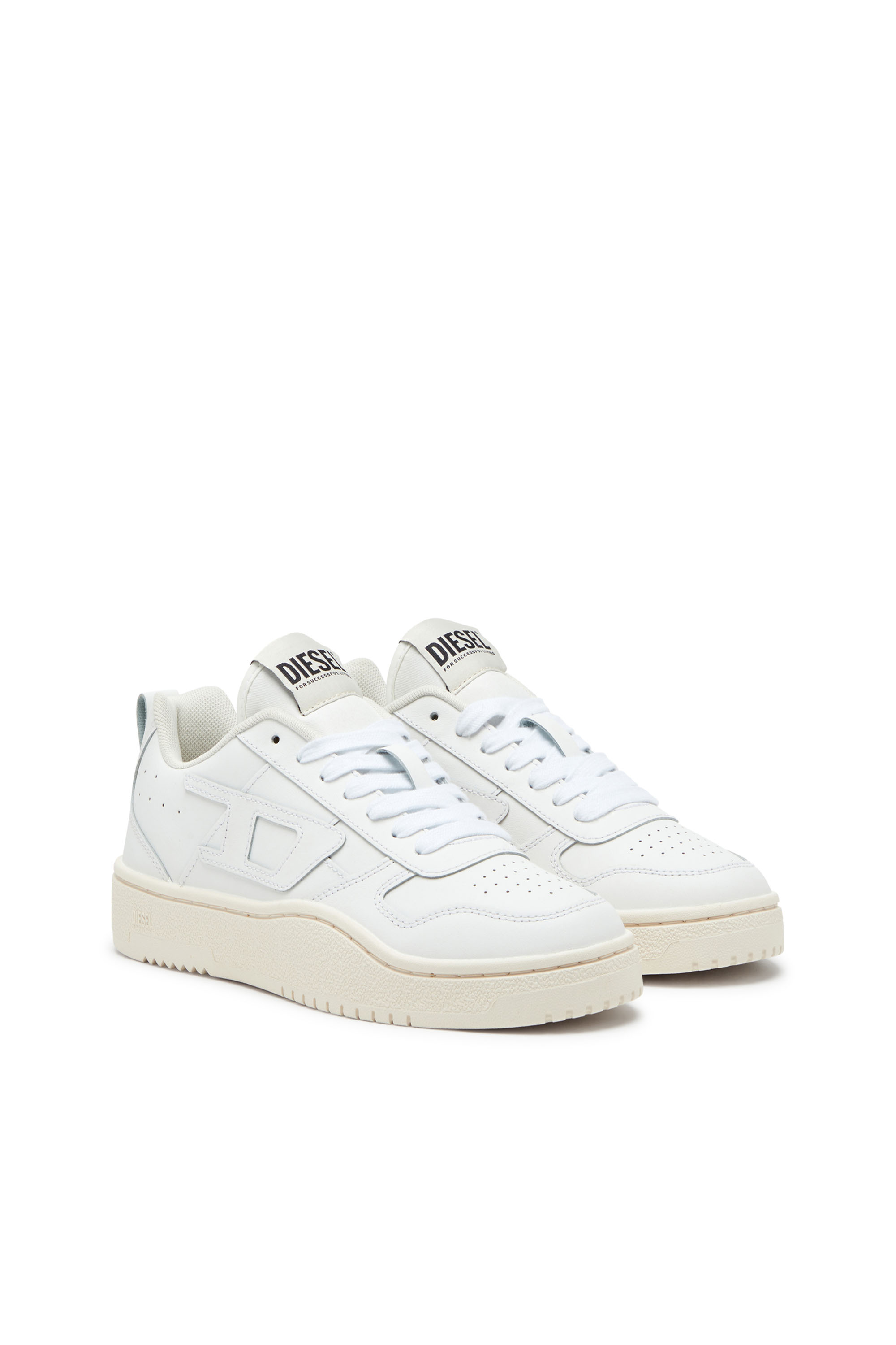 Diesel - S-UKIYO V2 LOW W, Woman S-Ukiyo Low-Low-top sneakers in leather and nylon in White - Image 2