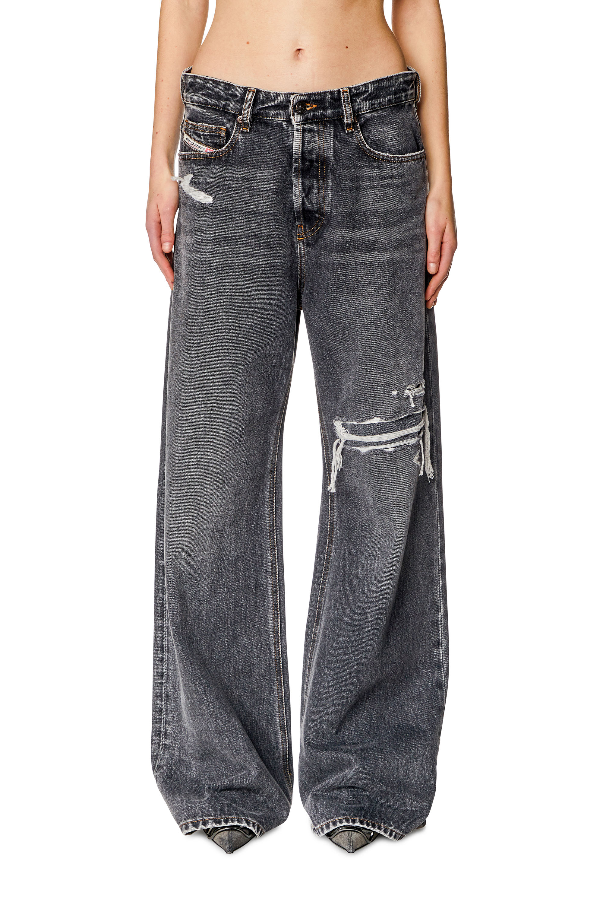 Diesel - Woman Straight Jeans 1996 D-Sire 007F6, Black/Dark grey - Image 1