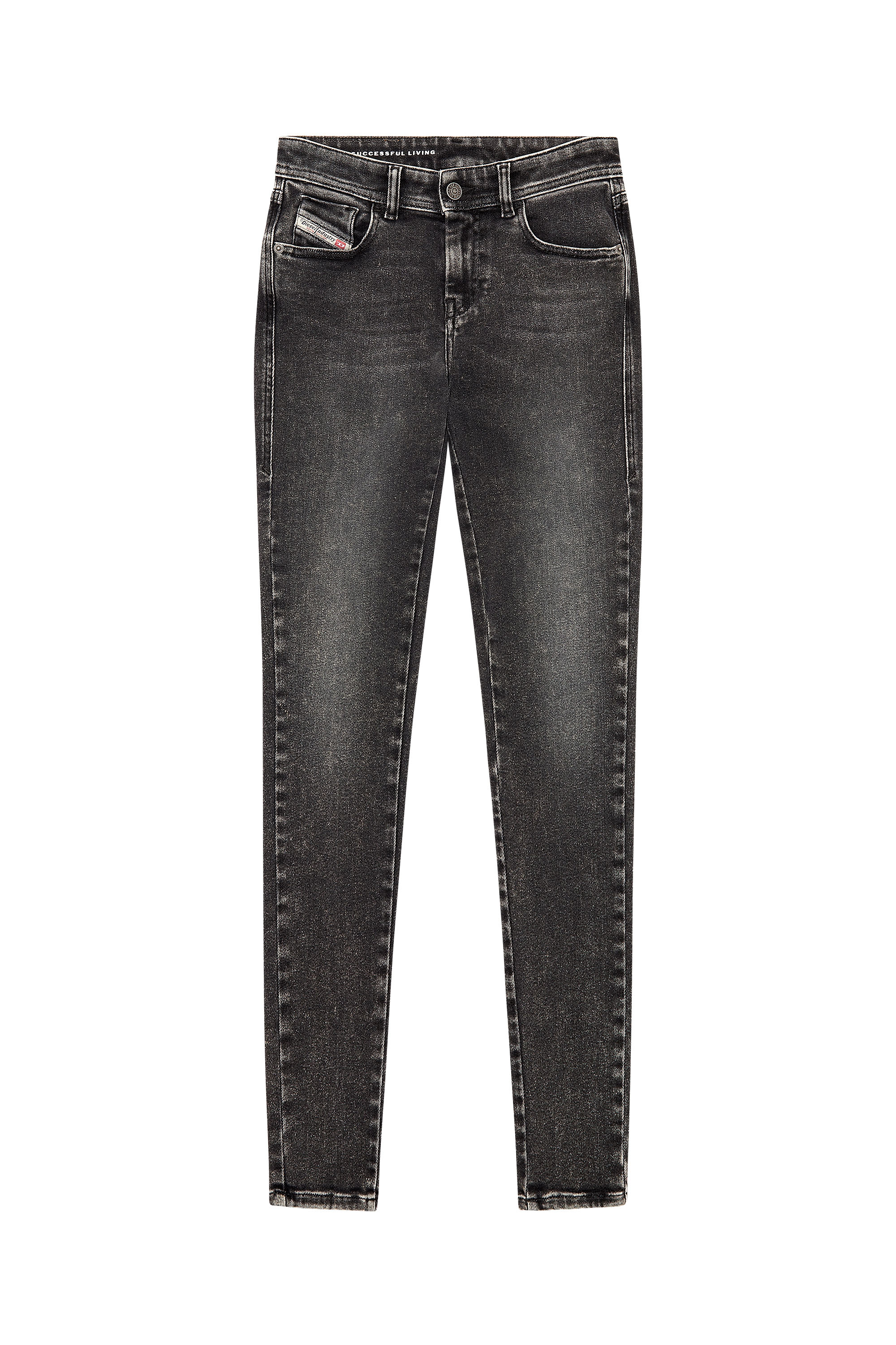 Diesel - Woman Super skinny Jeans 2017 Slandy 09H88, Black/Dark grey - Image 3