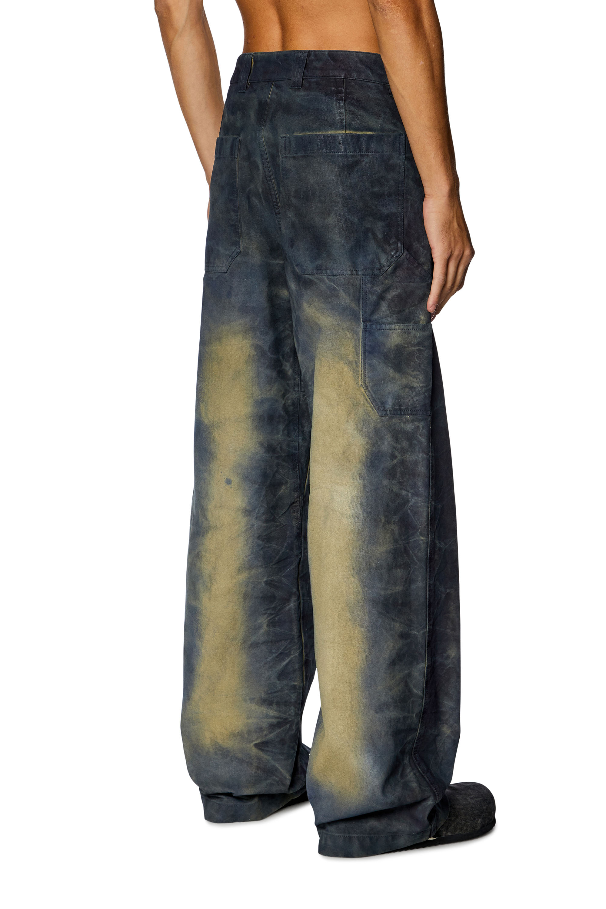 Diesel - P-LIVERY, Man Utility pants in treated canvas in Blue - Image 4