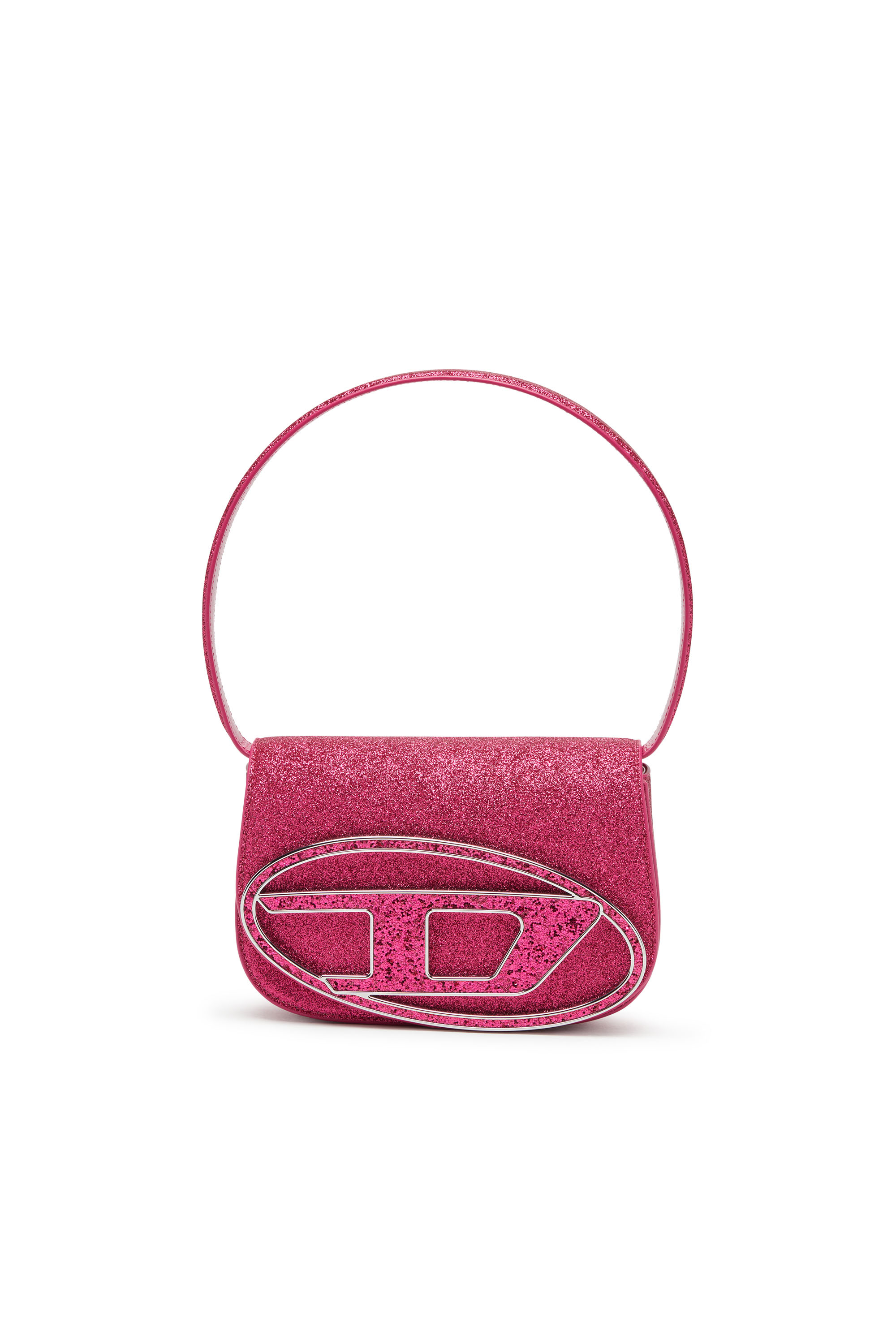 Diesel - 1DR, Woman 1DR-Iconic shoulder bag in glitter fabric in Pink - Image 1
