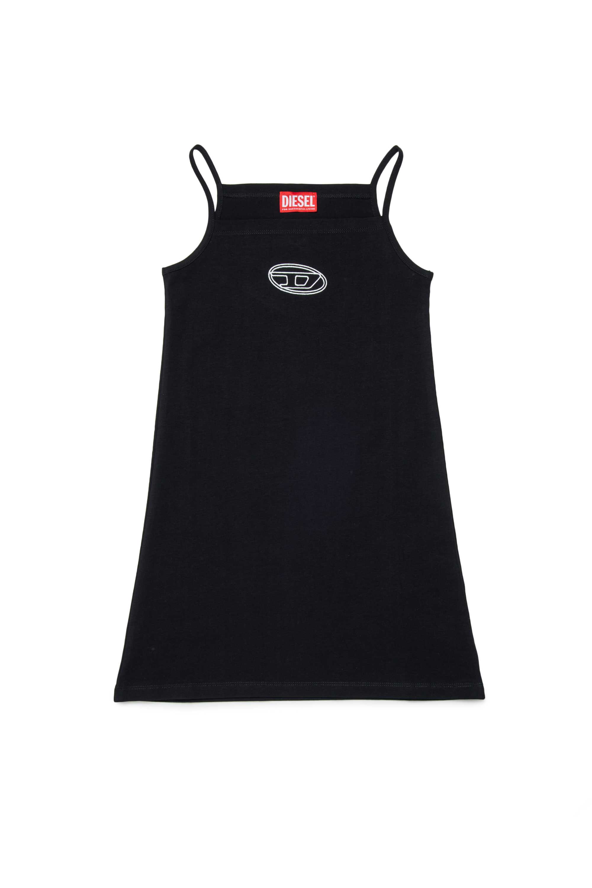 Diesel - DKIPPY, Woman's Cotton tank dress with embroidery in Black - 1