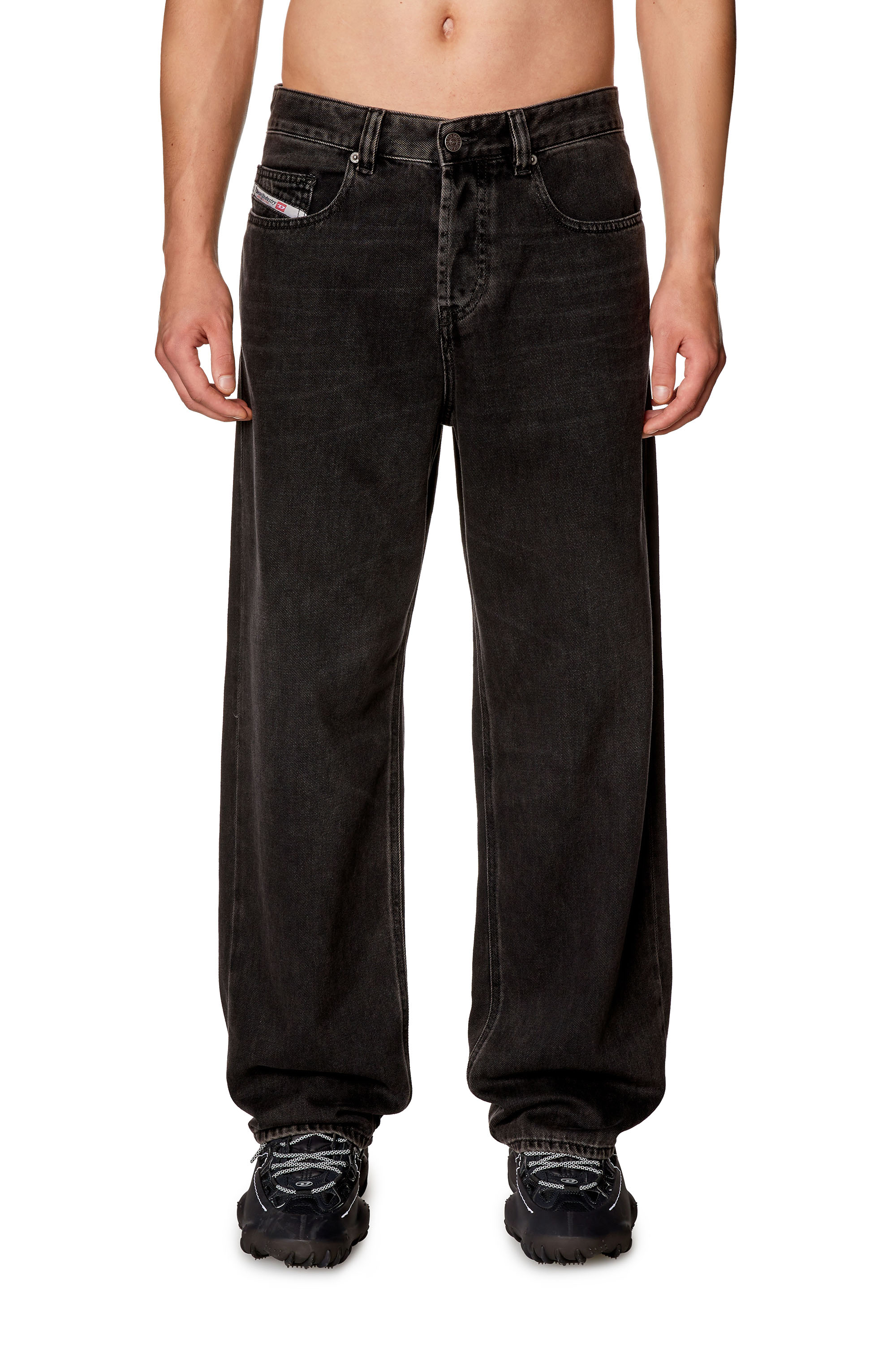 Diesel - Man Straight Jeans 2001 D-Macro 09I35, Black/Dark grey - Image 2