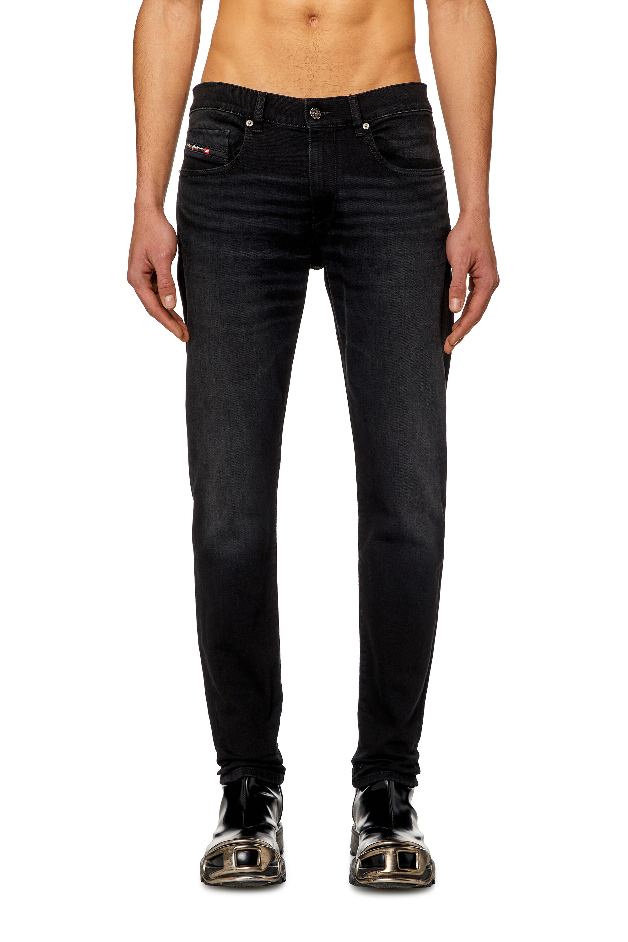 Diesel - Man Slim Jeans 2019 D-Strukt 09H32, Black/Dark grey - Image 2